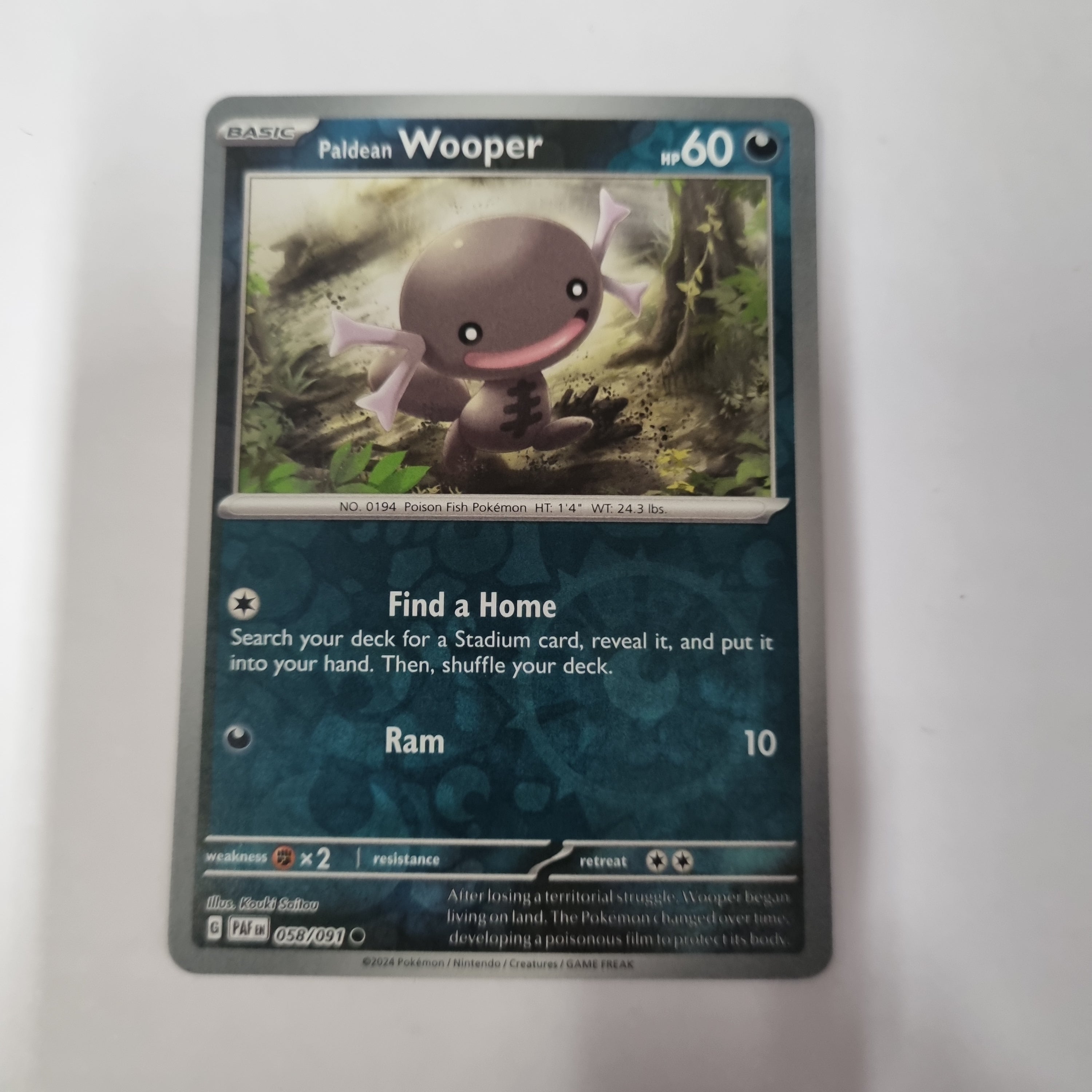 Pokemon TCG - Paldean Fates - #58 - Paldean Wooper-Common-Reverse Holo