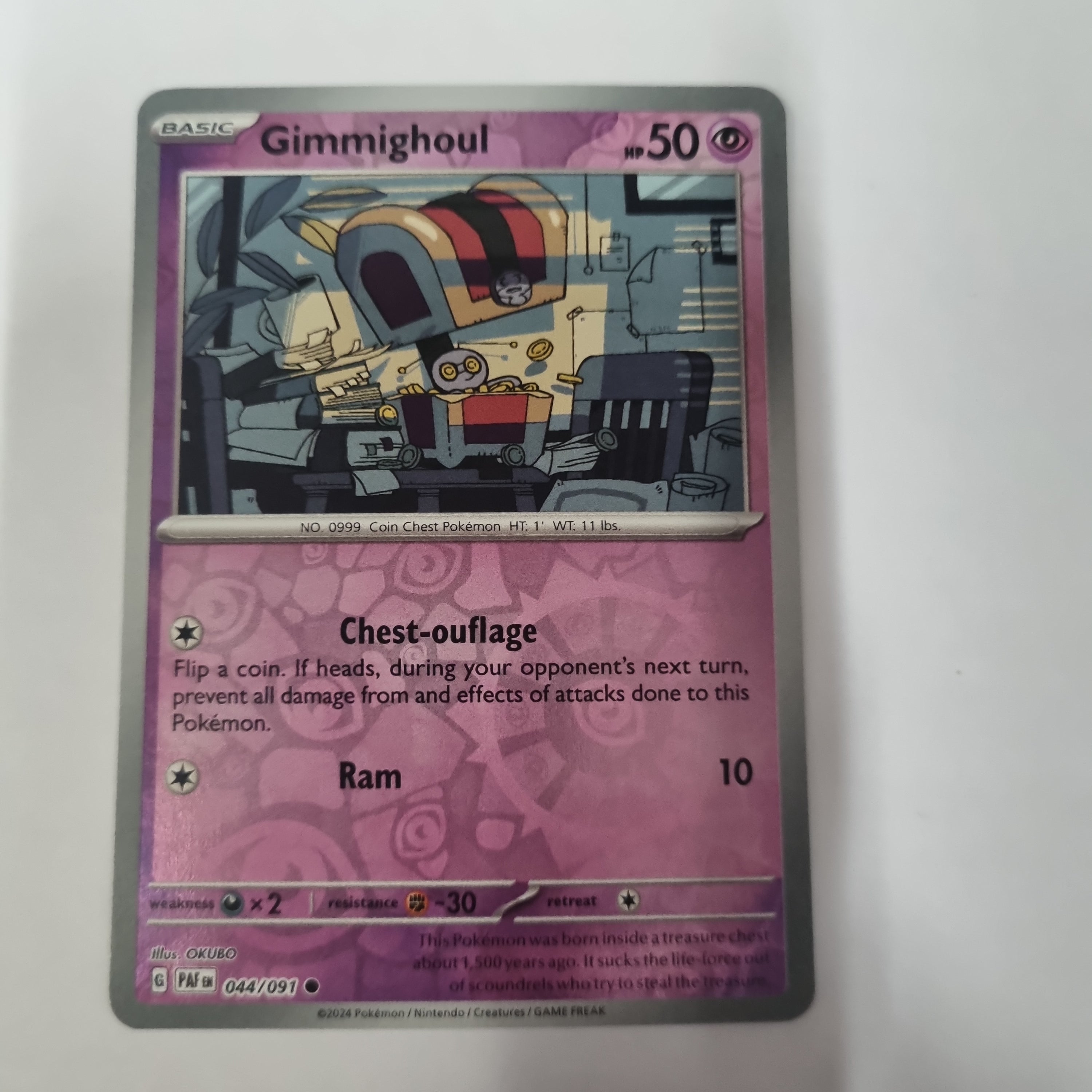 Pokemon TCG - Paldean Fates - #44 - Gimmighoul - common - Reverse Holo