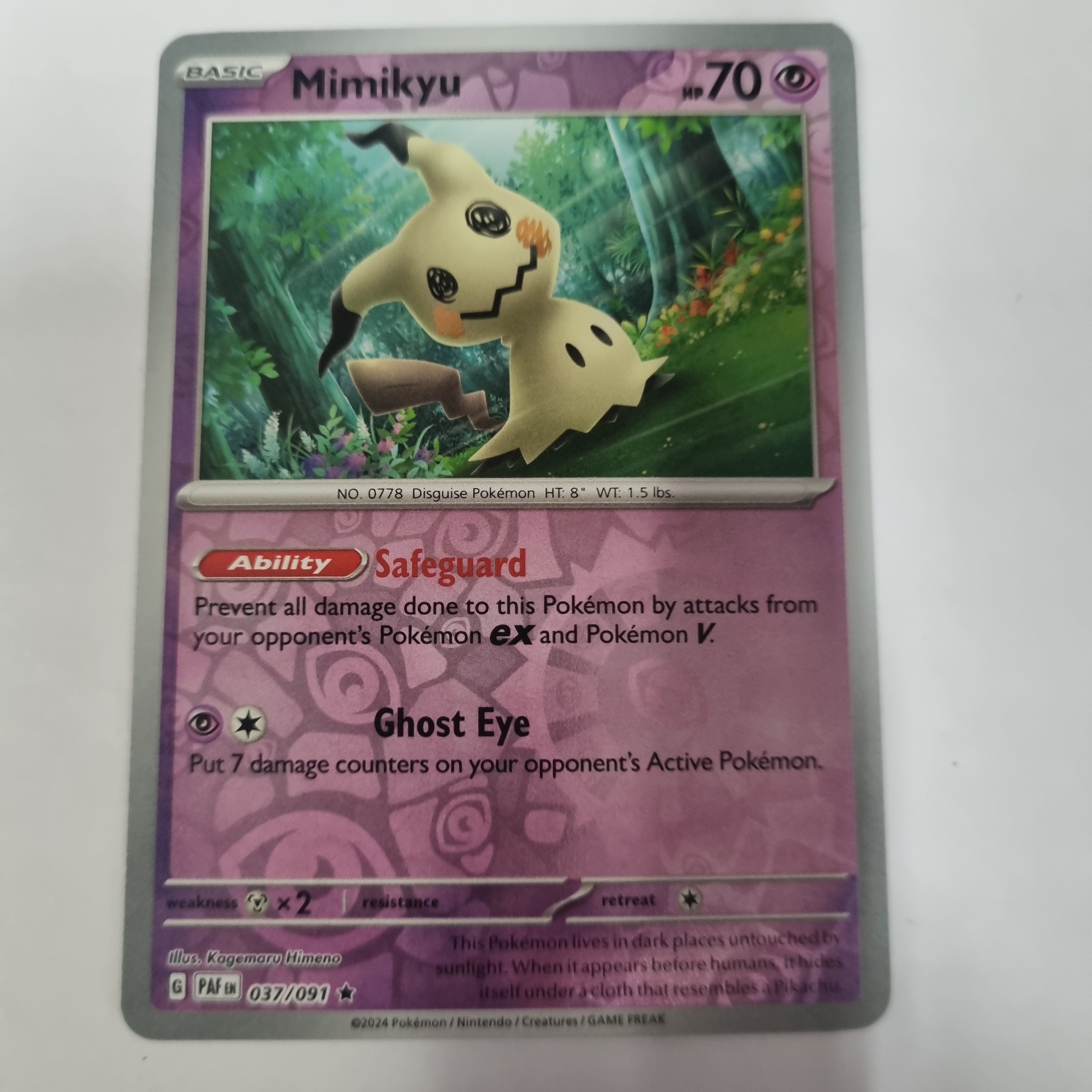 Pokemon TCG - Paldean Fates - #37 - Mimikyu - Rare - Reverse Holo
