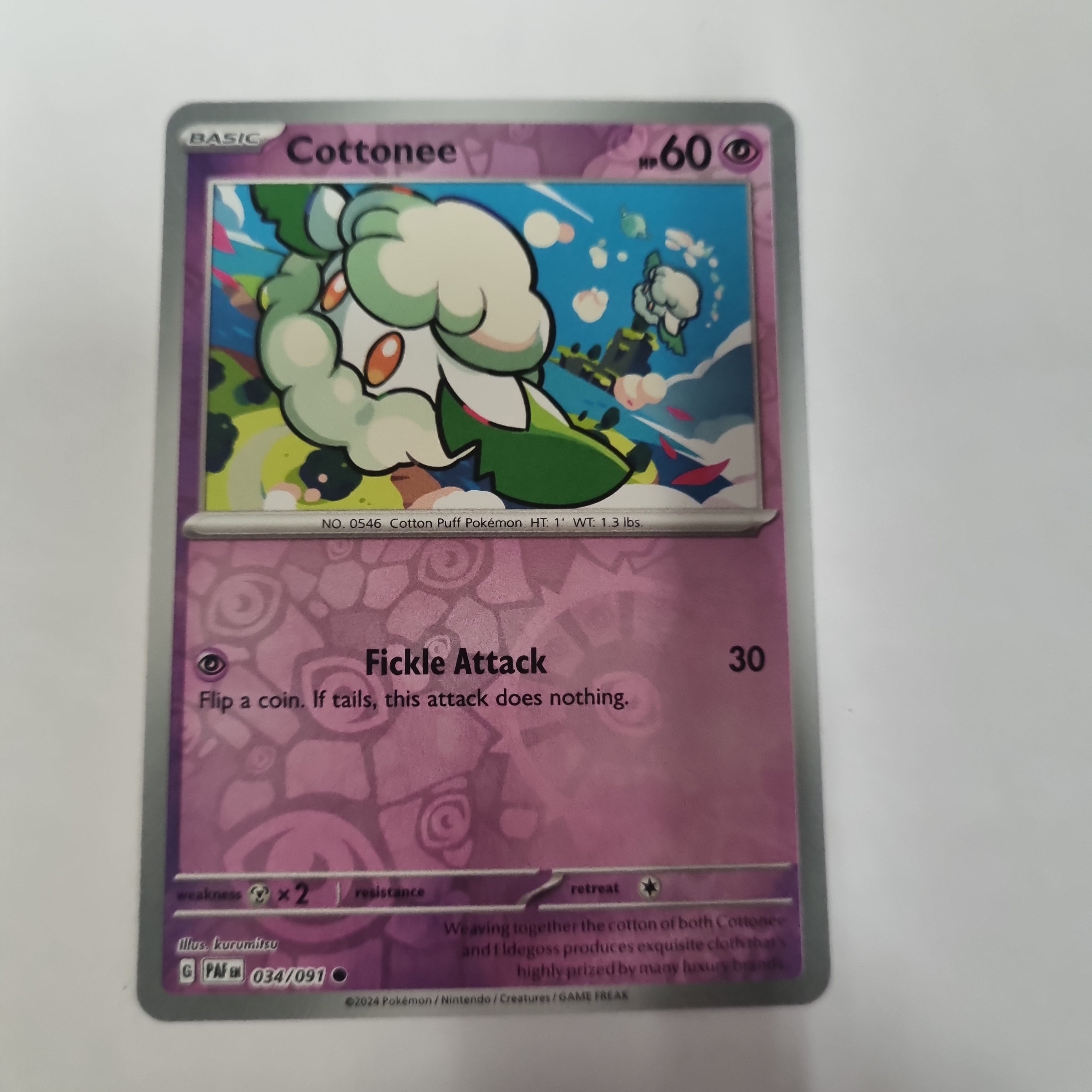 Pokemon TCG - Paldean Fates - #34 - Cottonee - common - Reverse Holo