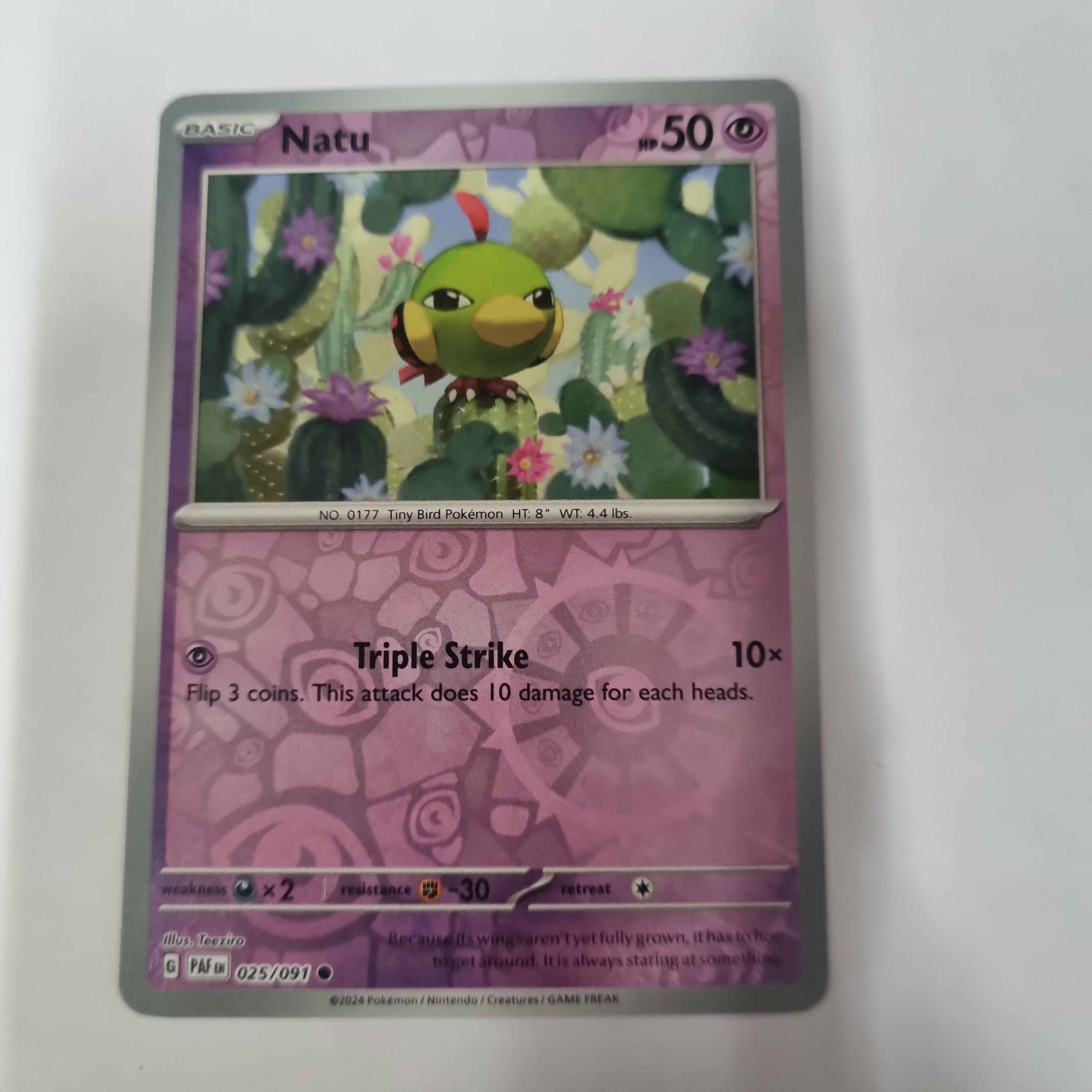 Pokemon TCG - Paldean Fates - #25 - Natu - common - Reverse Holo