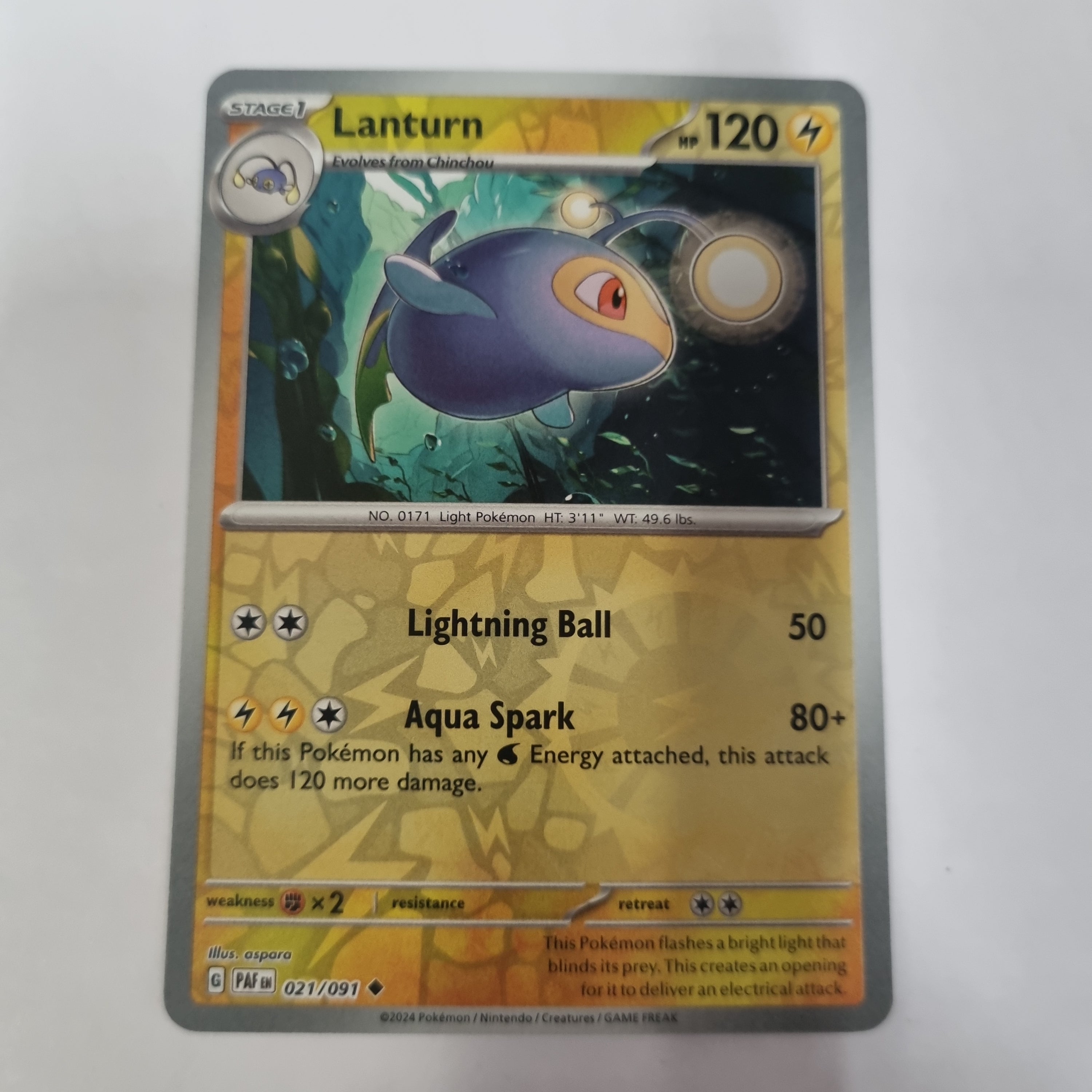 Pokemon TCG - Paldean Fates - #21 - Lanturn - Uncommon - Reverse Holo