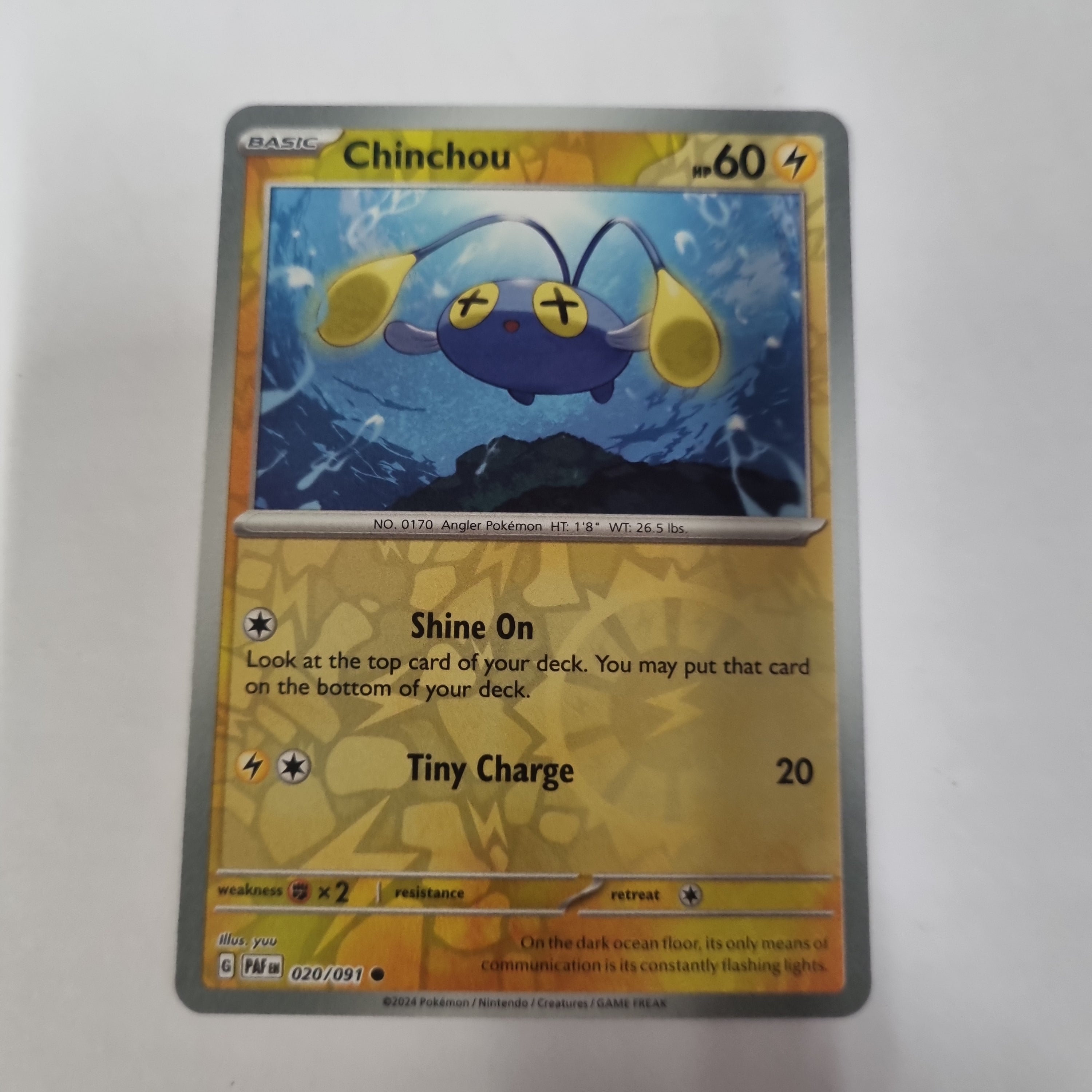 Pokemon TCG - Paldean Fates - #20 - Chinchou - common - Reverse Holo
