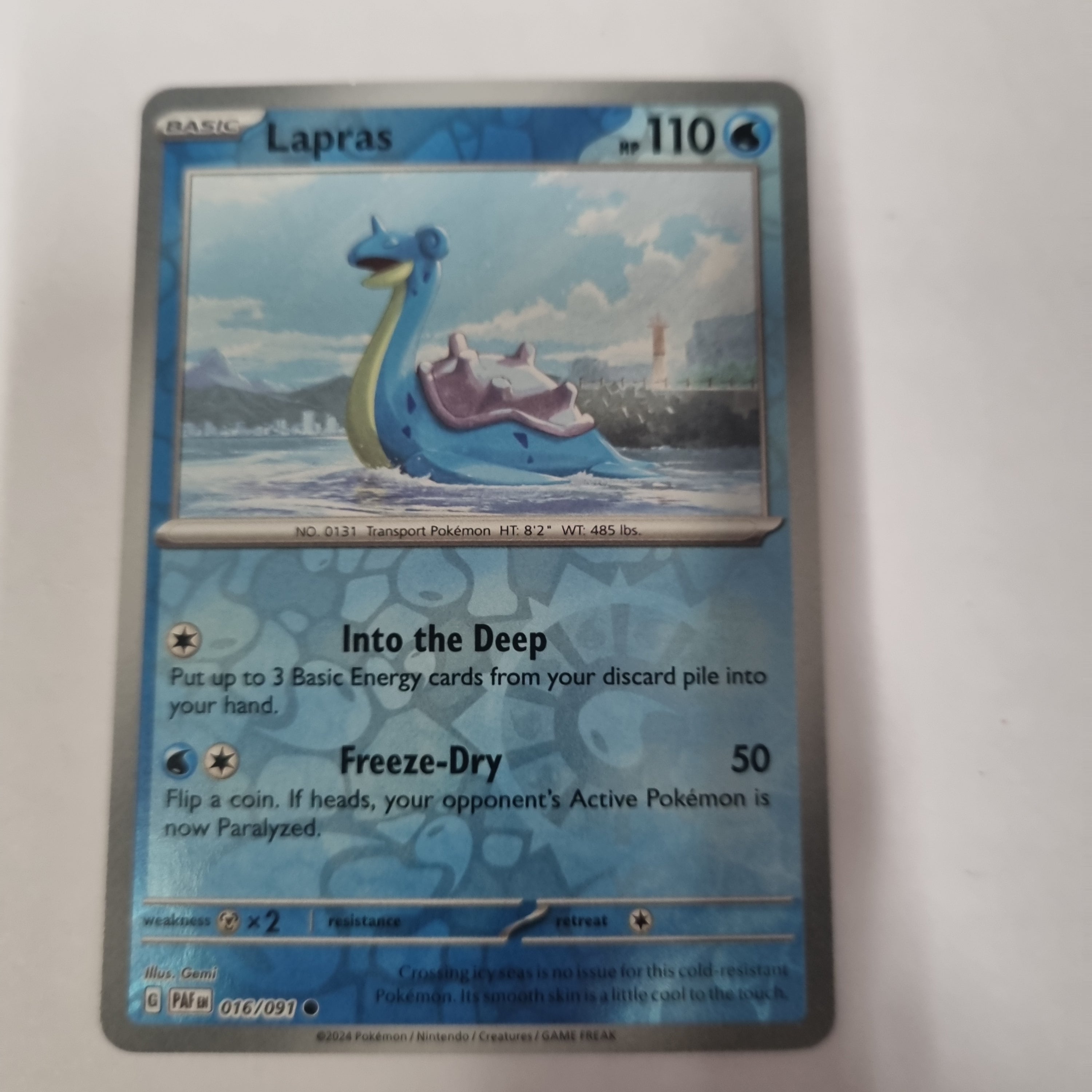 Pokemon TCG - Paldean Fates - #16 - Lapras - common - Reverse Holo