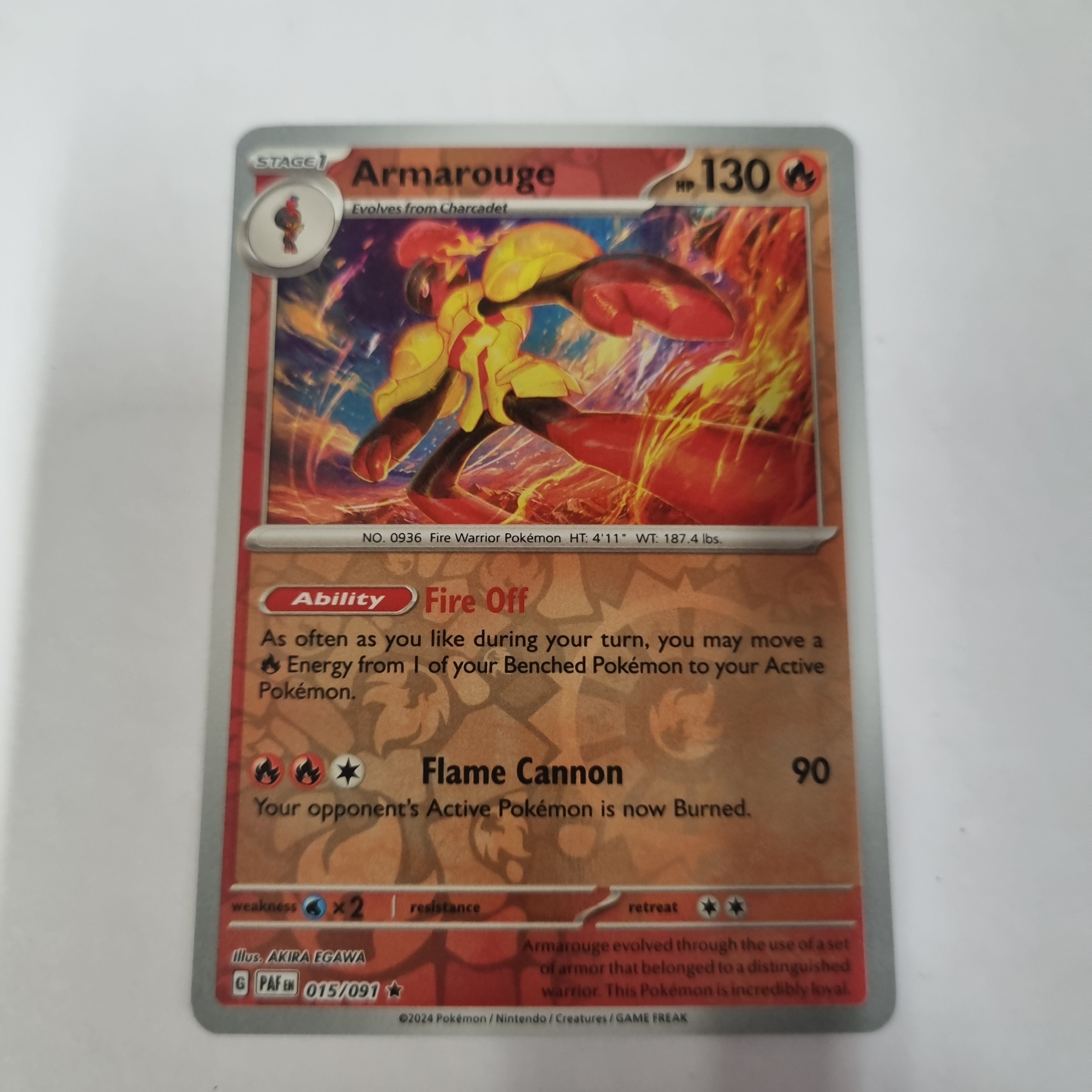 Pokemon TCG - Paldean Fates - #15 - Armarouge - Rare - Reverse Holo