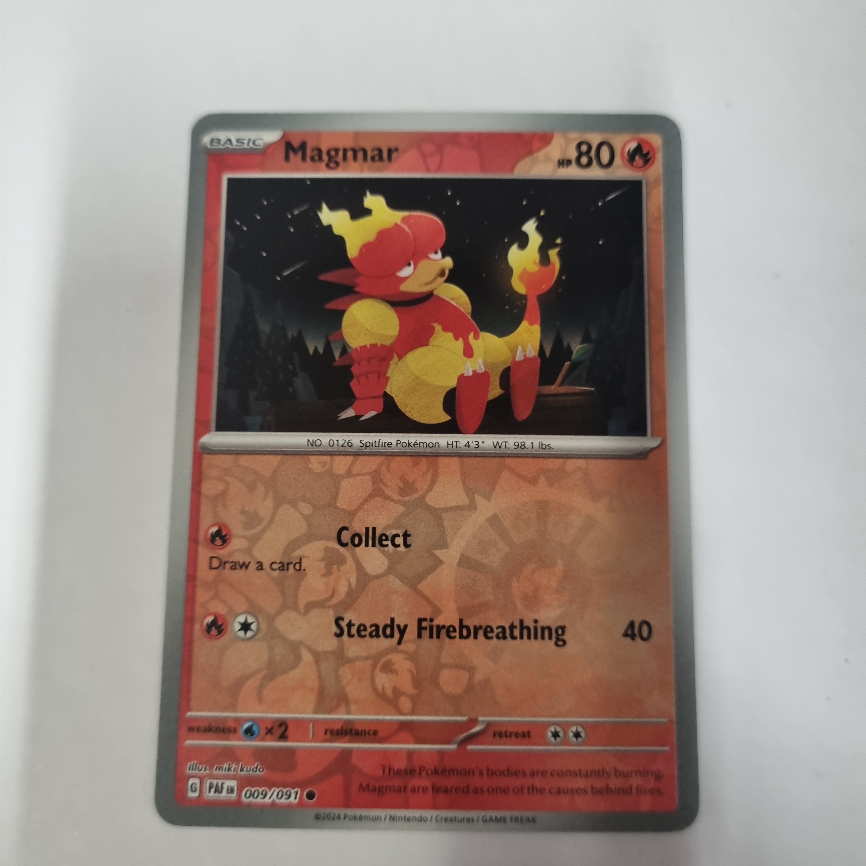 Pokemon TCG - Paldean Fates - #9 - Magmar - common - Reverse Holo