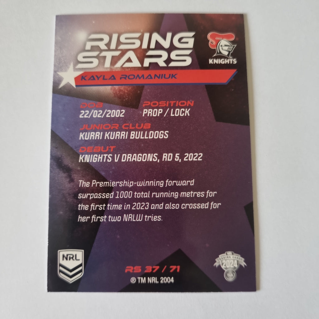 NRL 2024 Traders - Rising Stars - #RS37 - Kayla Romaniuk - Knights