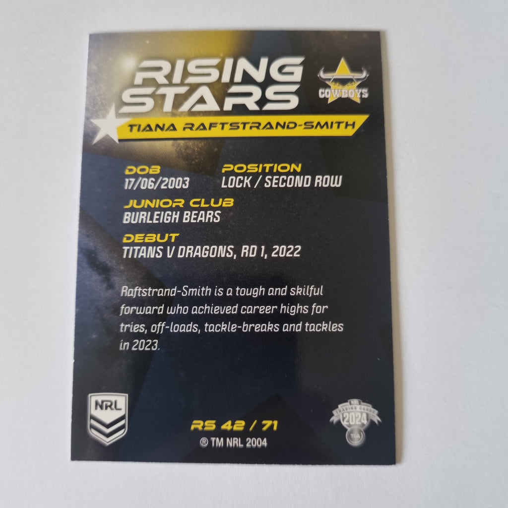NRL 2024 Traders - Rising Stars RS42 - Tiana Raftstrand-Smith Cowboys