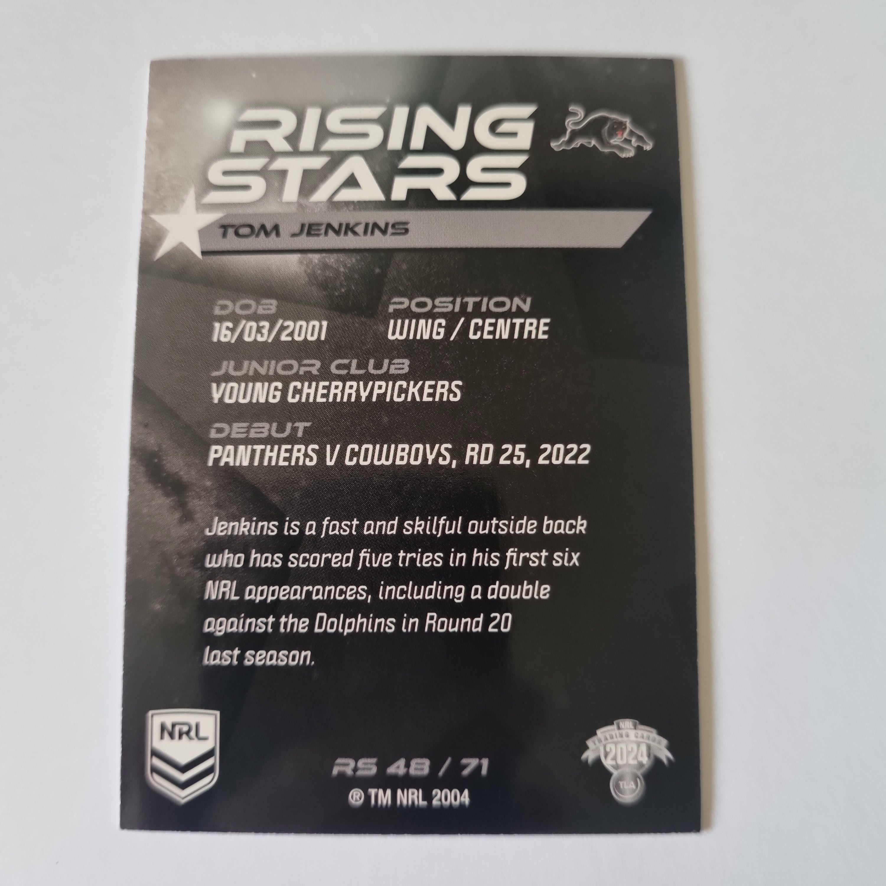 NRL 2024 Traders - Rising Stars - #RS48 - Tom Jenkins - Panthers