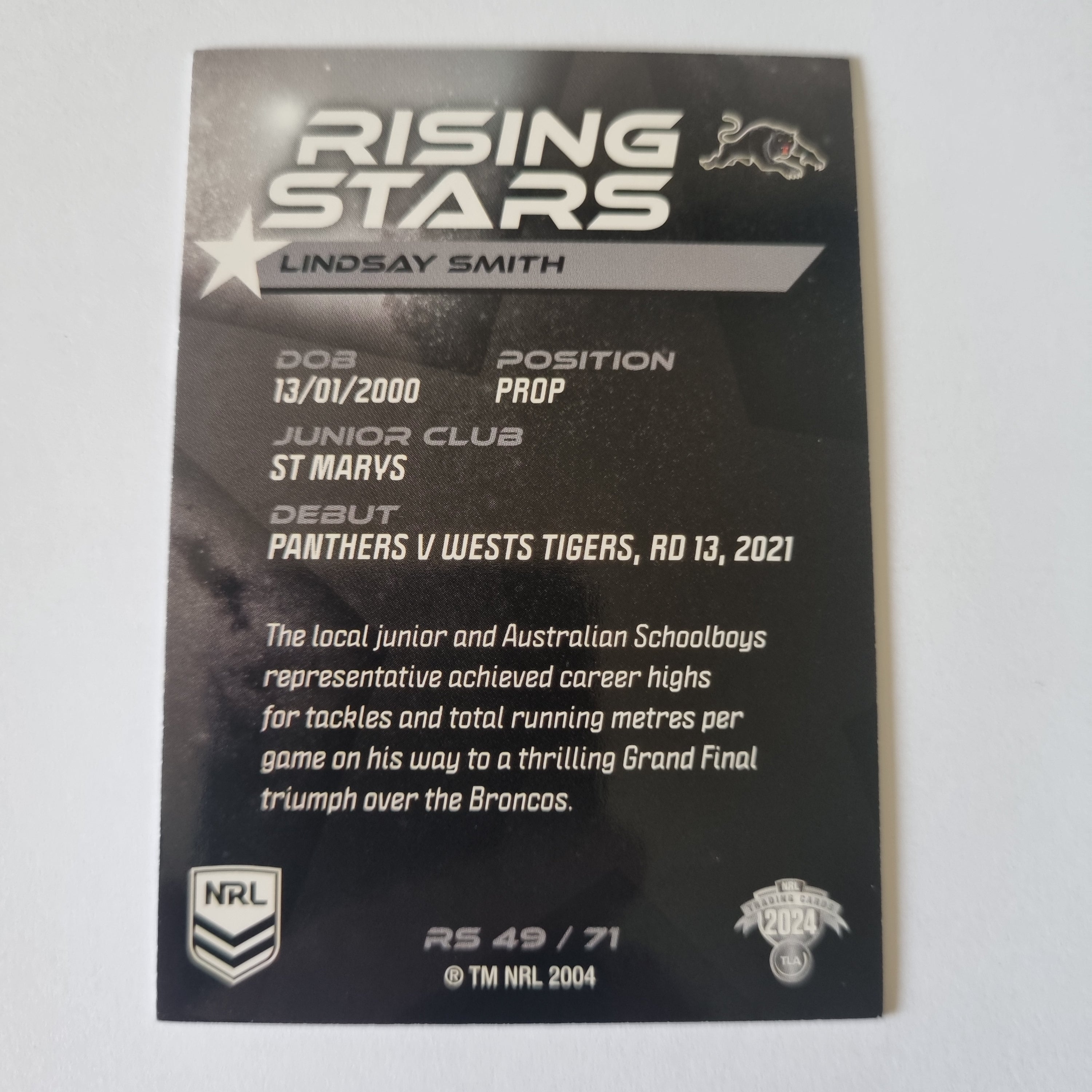 NRL 2024 Traders - Rising Stars - #RS49 - Lindsay Smith - Panthers