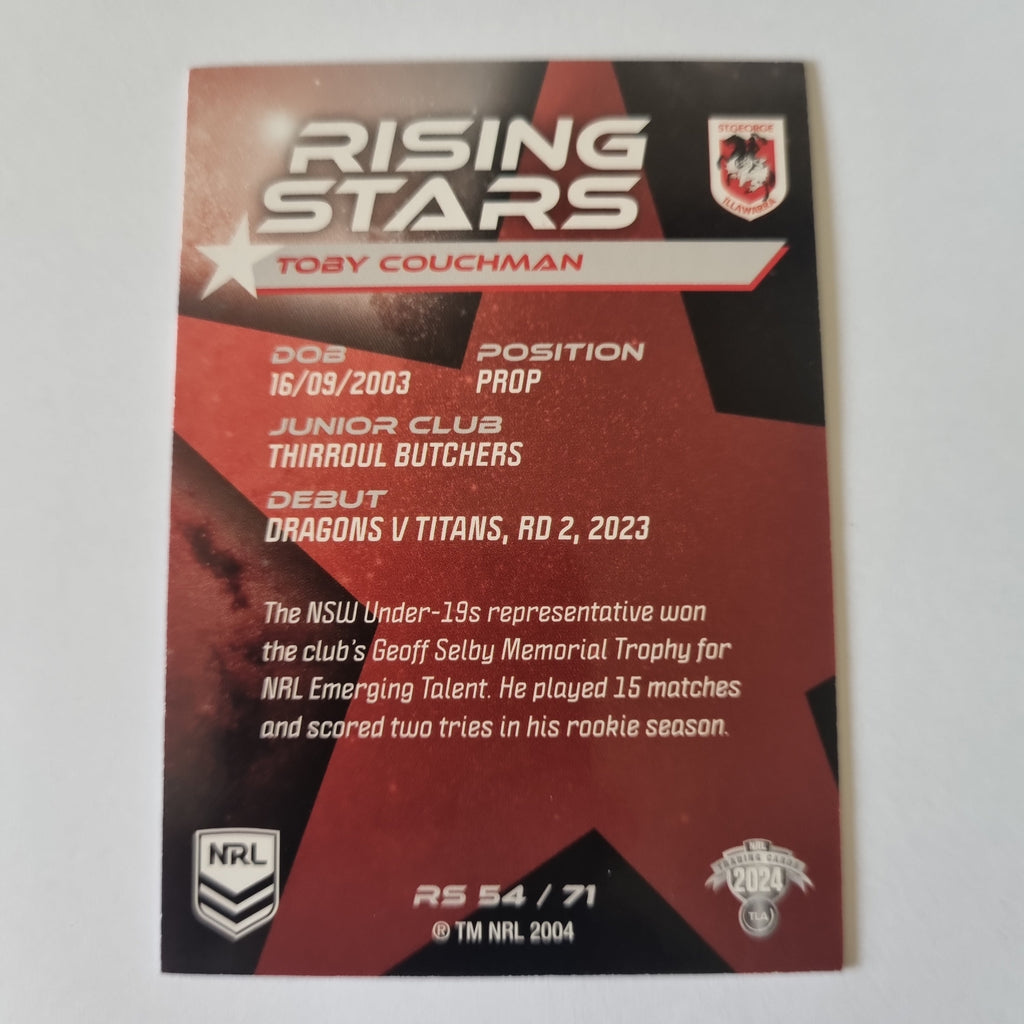 NRL 2024 Traders - Rising Stars - #RS54 - Toby Couchman - Dragons
