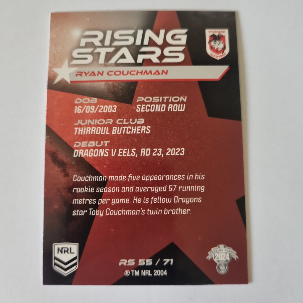 NRL 2024 Traders - Rising Stars - #RS55 - Ryan Couchman - Dragons