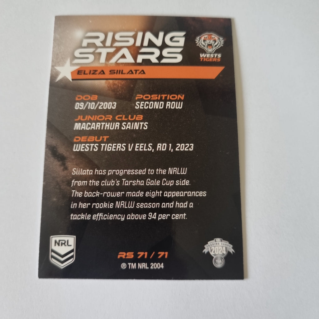 NRL 2024 Traders - Rising Stars - #RS71 - Eliza Silata - Wests Tigers