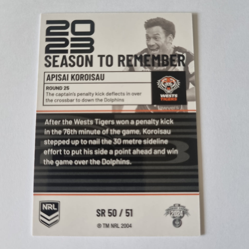 NRL 2024 Traders - Season to Remember SR50 Apisai Koroisau Tigers