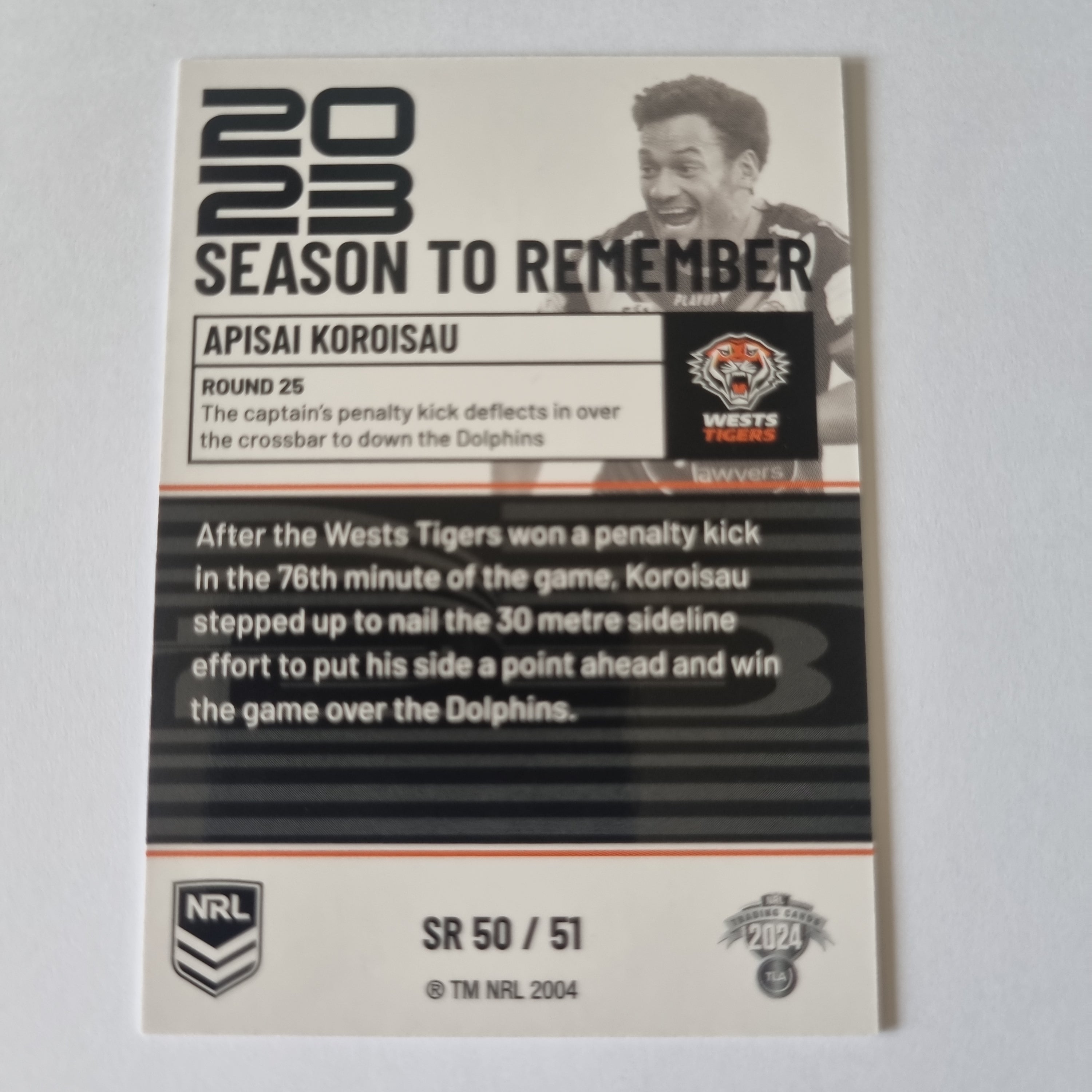 NRL 2024 Traders - Season to Remember SR50 Apisai Koroisau Tigers