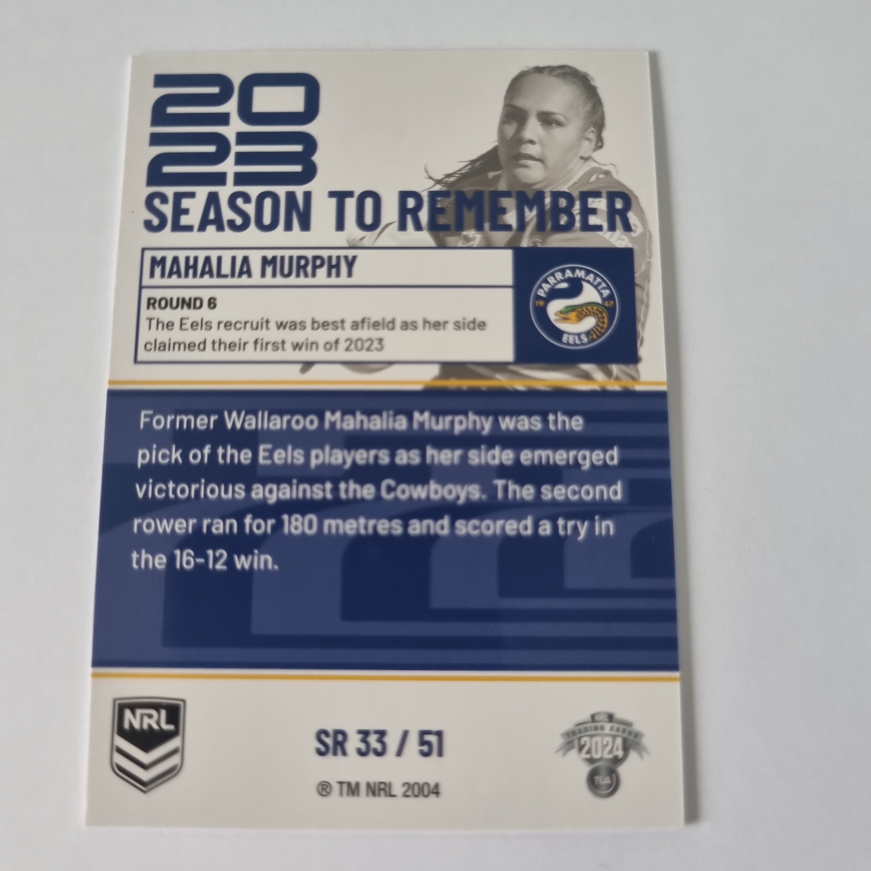 NRL 2024 Traders - Season to Remember - #SR33 - Mahalia Murphy - Eels