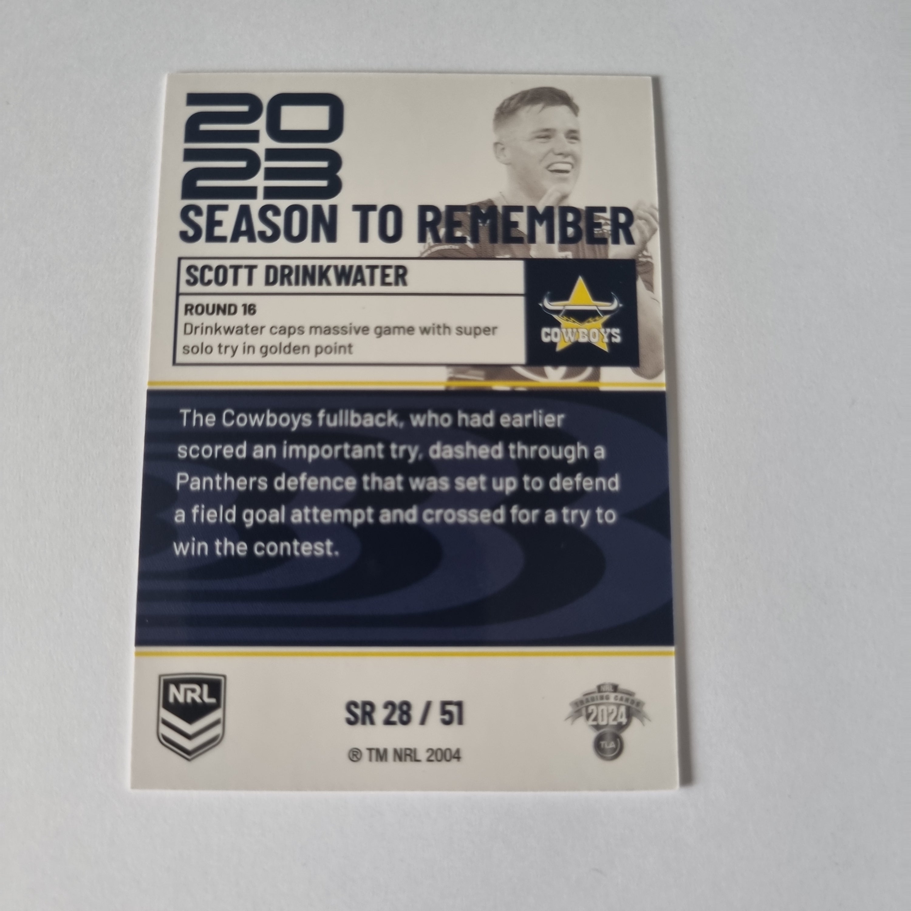 NRL 2024 Traders - Season to Remember - #SR28 Scott Drinkwater Cowboys