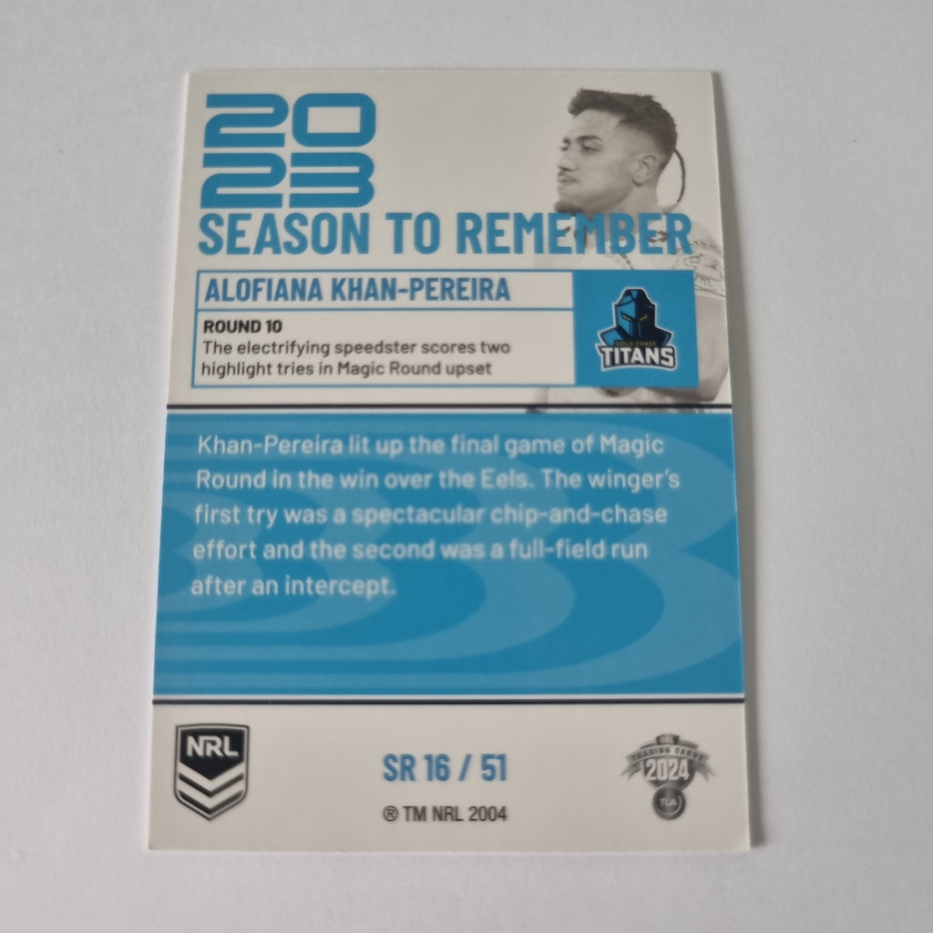 NRL 2024 Traders Season to Remember SR16 Alofiana Khan-Pereira Titans