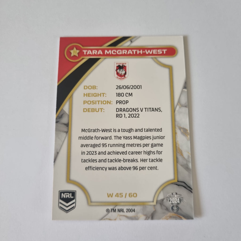 NRL 2024 Traders - NRLW - #W45 - Tara McGrath-West - Dragons