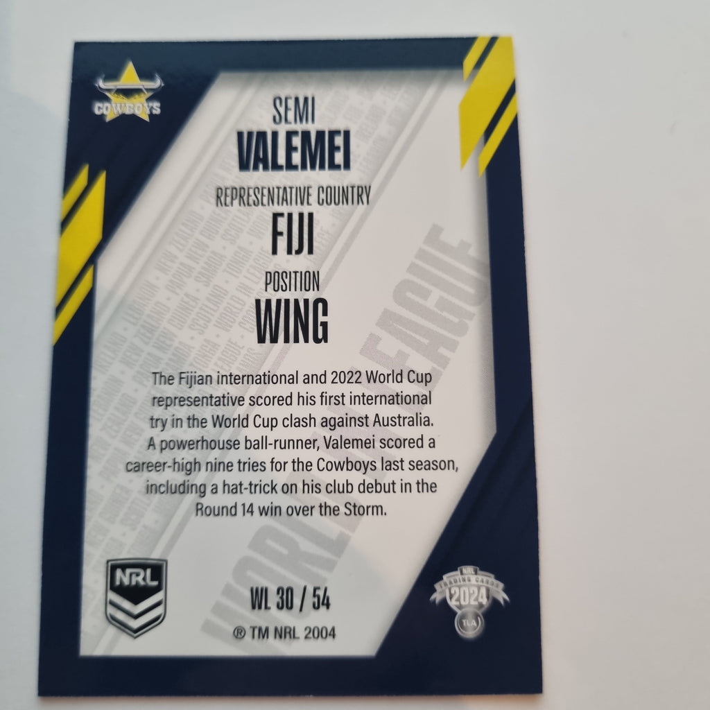NRL 2024 Traders - World in League - #WL30 - Semi Valemei - Cowboys