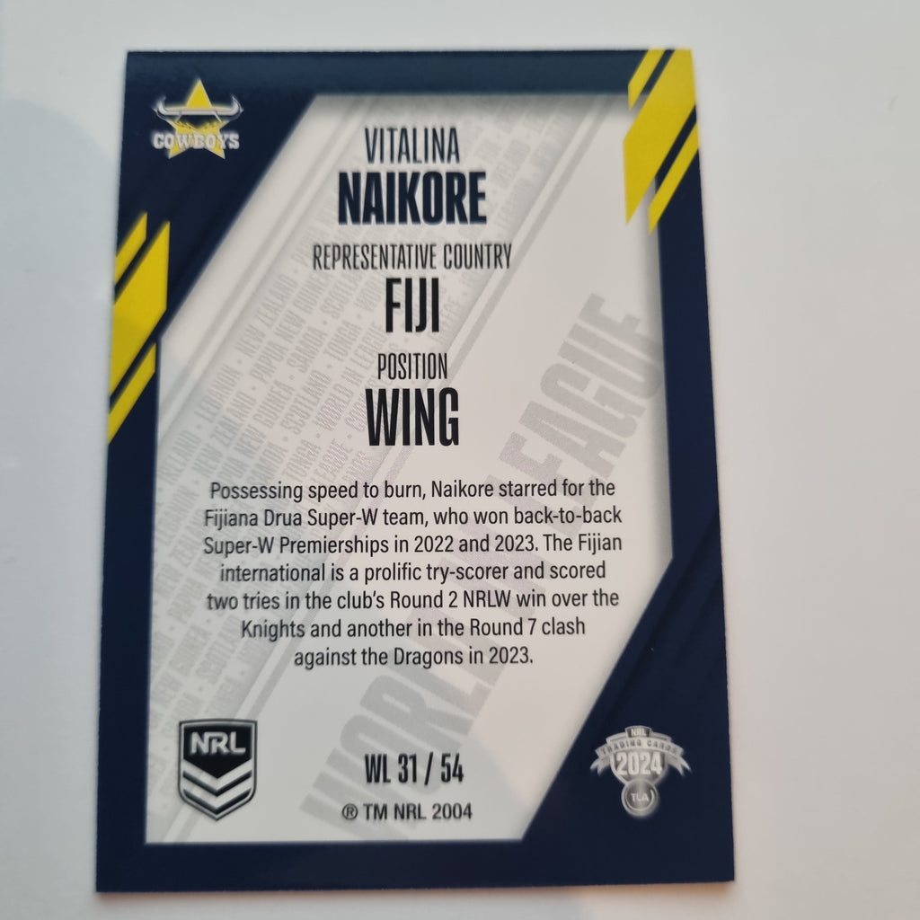 NRL 2024 Traders - World in League - #WL31 - Vitalina Naikore Cowboys