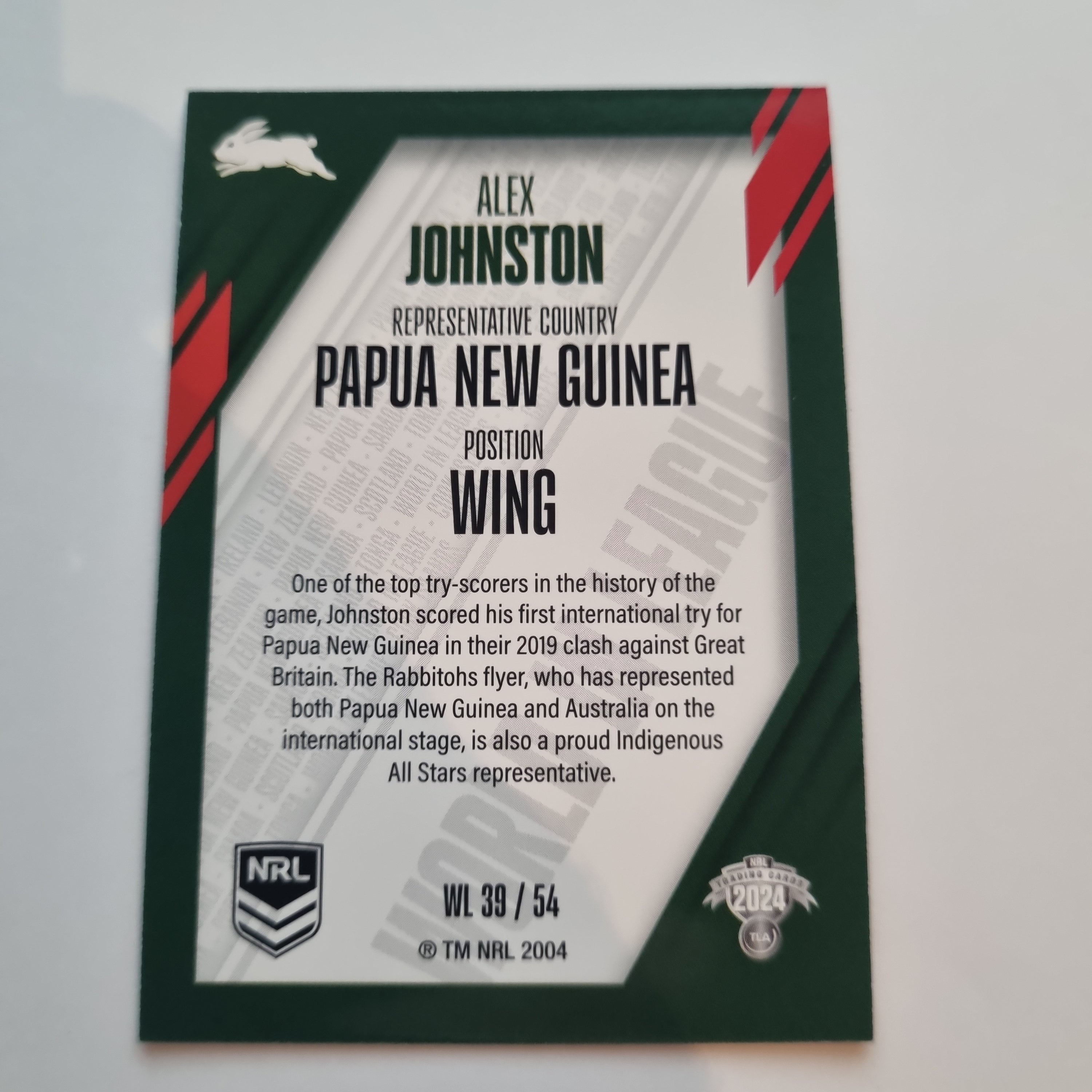 NRL 2024 Traders - World in League - #WL39 - Alex Johnston - Rabbitohs
