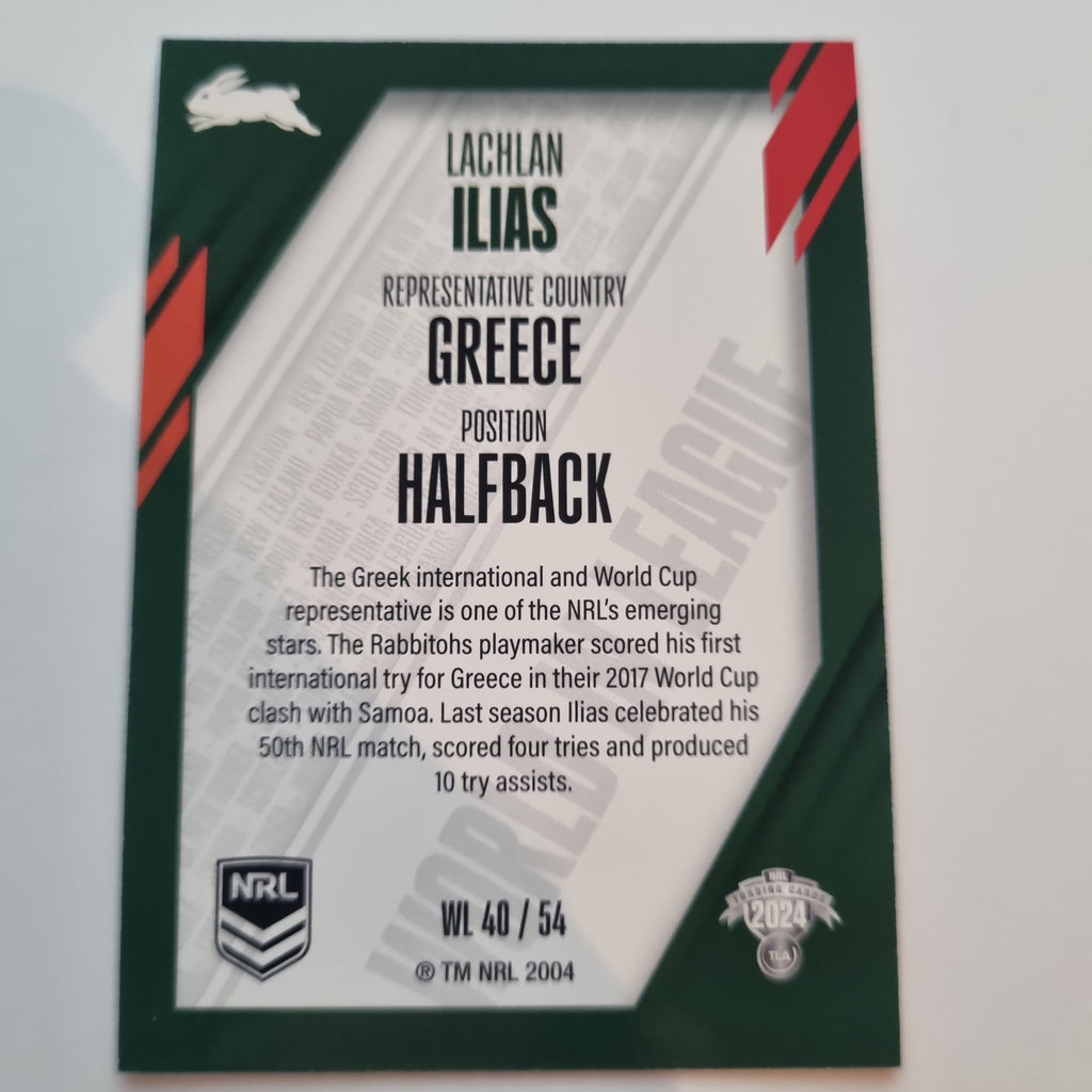 NRL 2024 Traders - World in League - #WL40 - Lachlan Ilias - Rabbitohs
