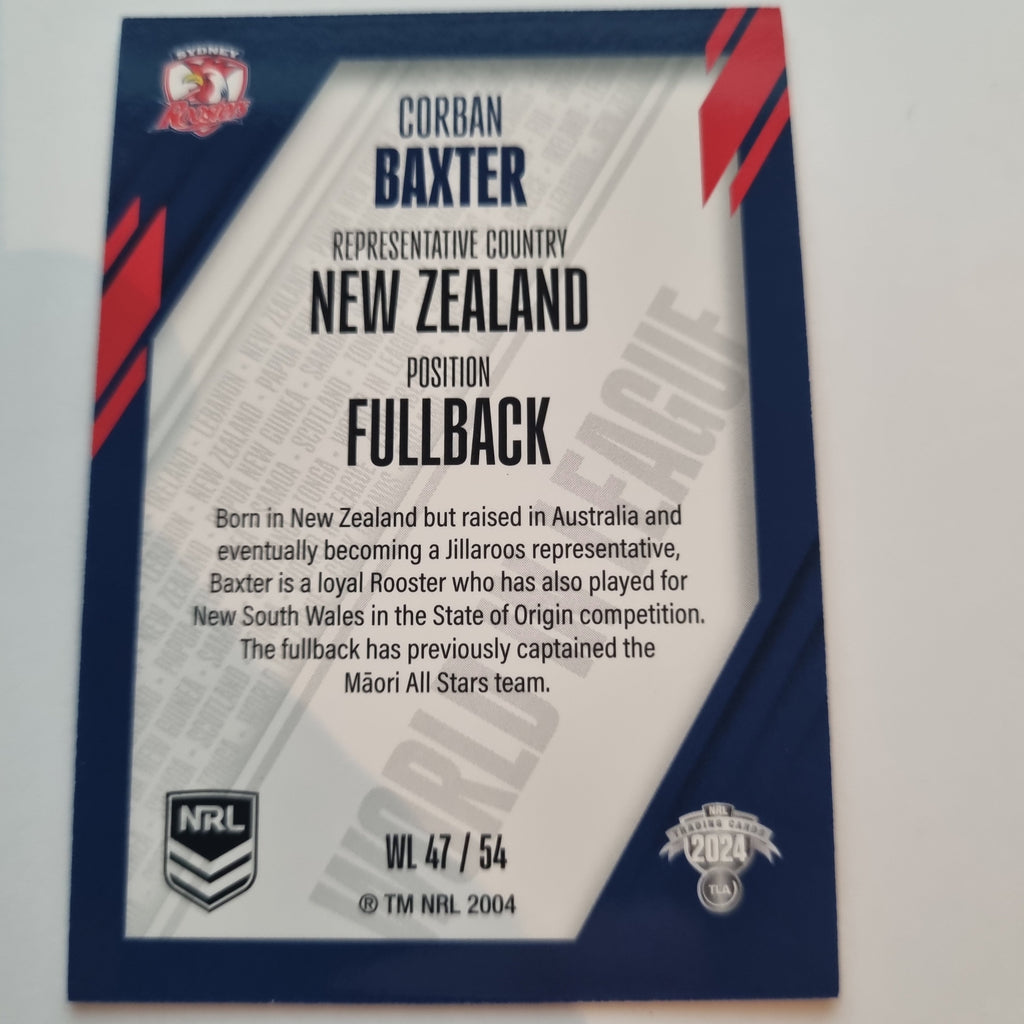 NRL 2024 Traders - World in League - #WL47 - Corban Baxter - Roosters