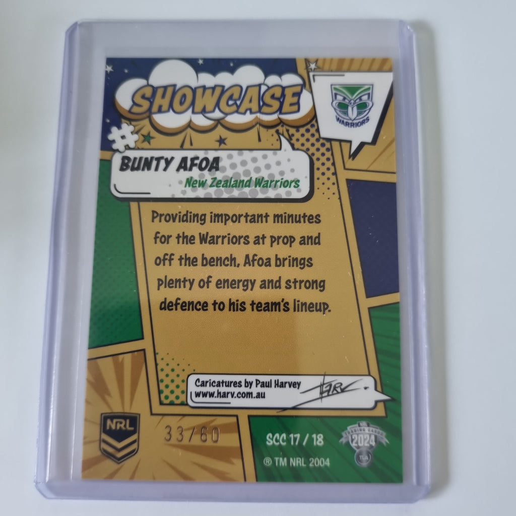 NRL 2024 Traders - Showcase Case Cards - #SCC17 - Bunty Afoa - #33/60