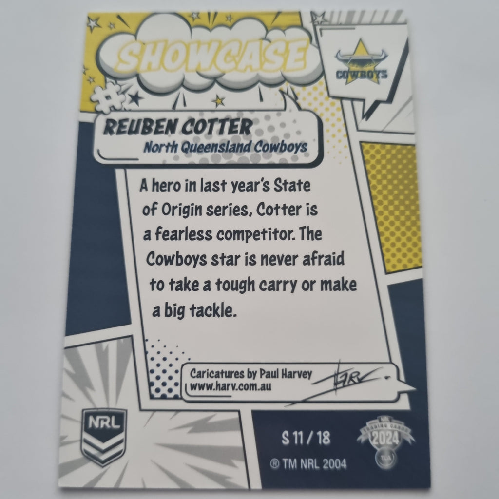 NRL 2024 Traders - Showcase Caricatures - #S11 - Reuben Cotter Cowboys