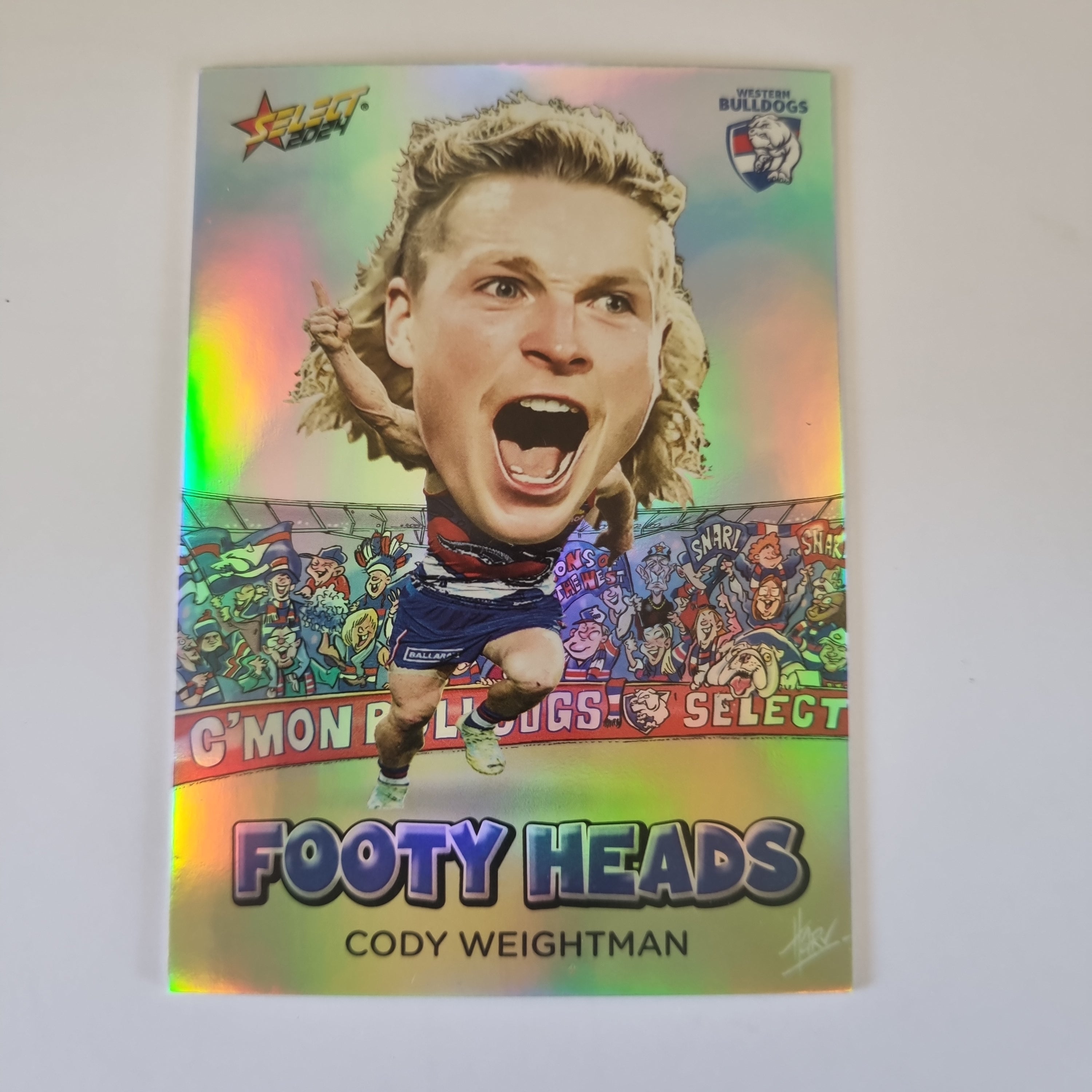2024 Select Footy Stars - Footy Heads - FH90 - C. Weightman - Bulldogs