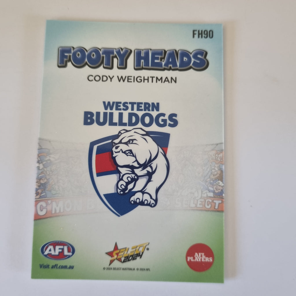 2024 Select Footy Stars - Footy Heads - FH90 - C. Weightman - Bulldogs