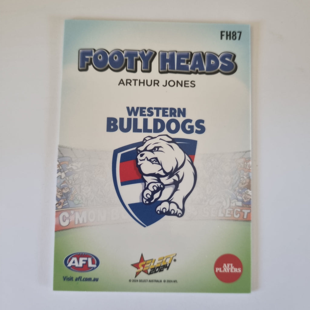 2024 Select Footy Stars - Footy Heads - FH87 - A. Jones - Bulldogs