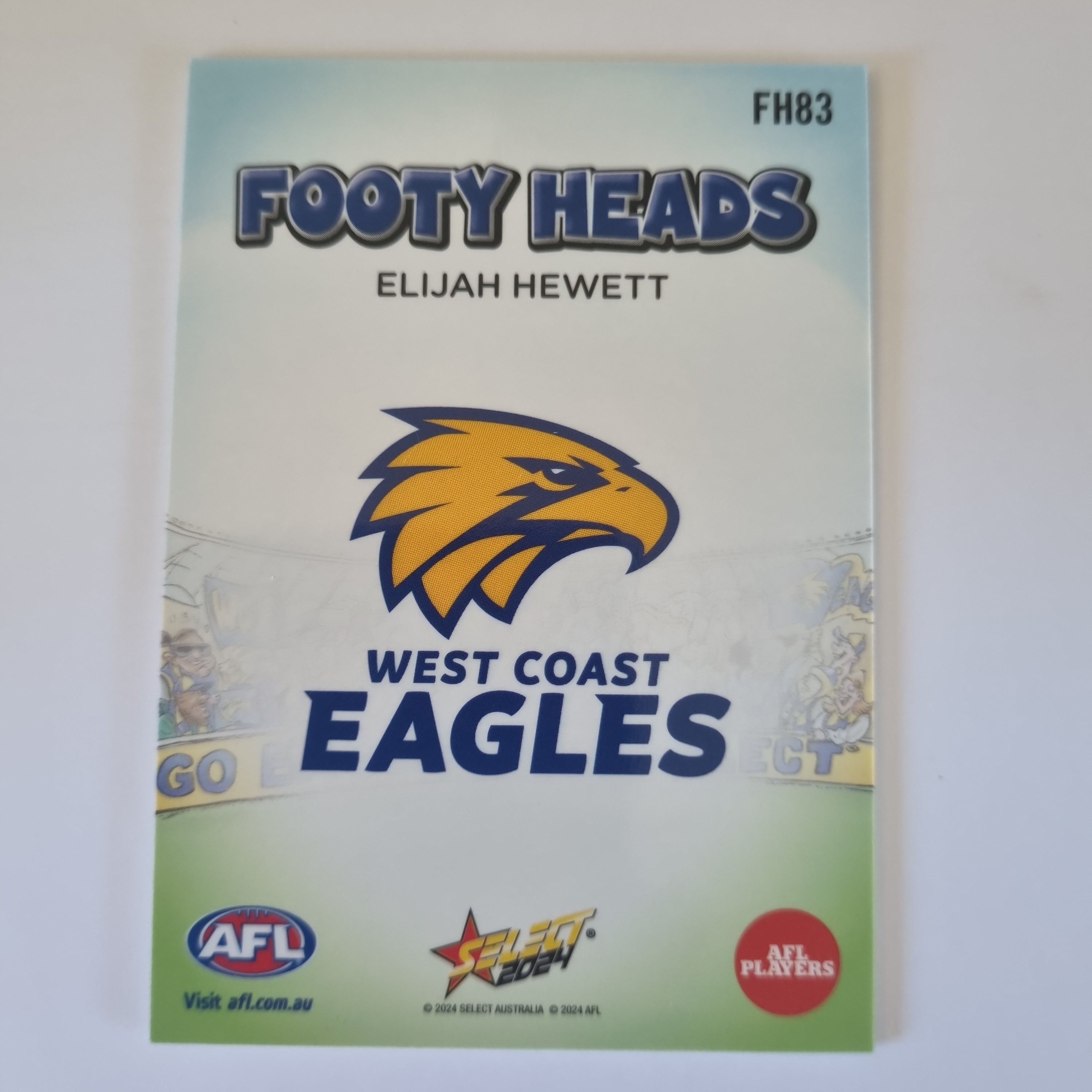 2024 Select Footy Stars - Footy Heads - FH83 - E. Hewett - Eagles