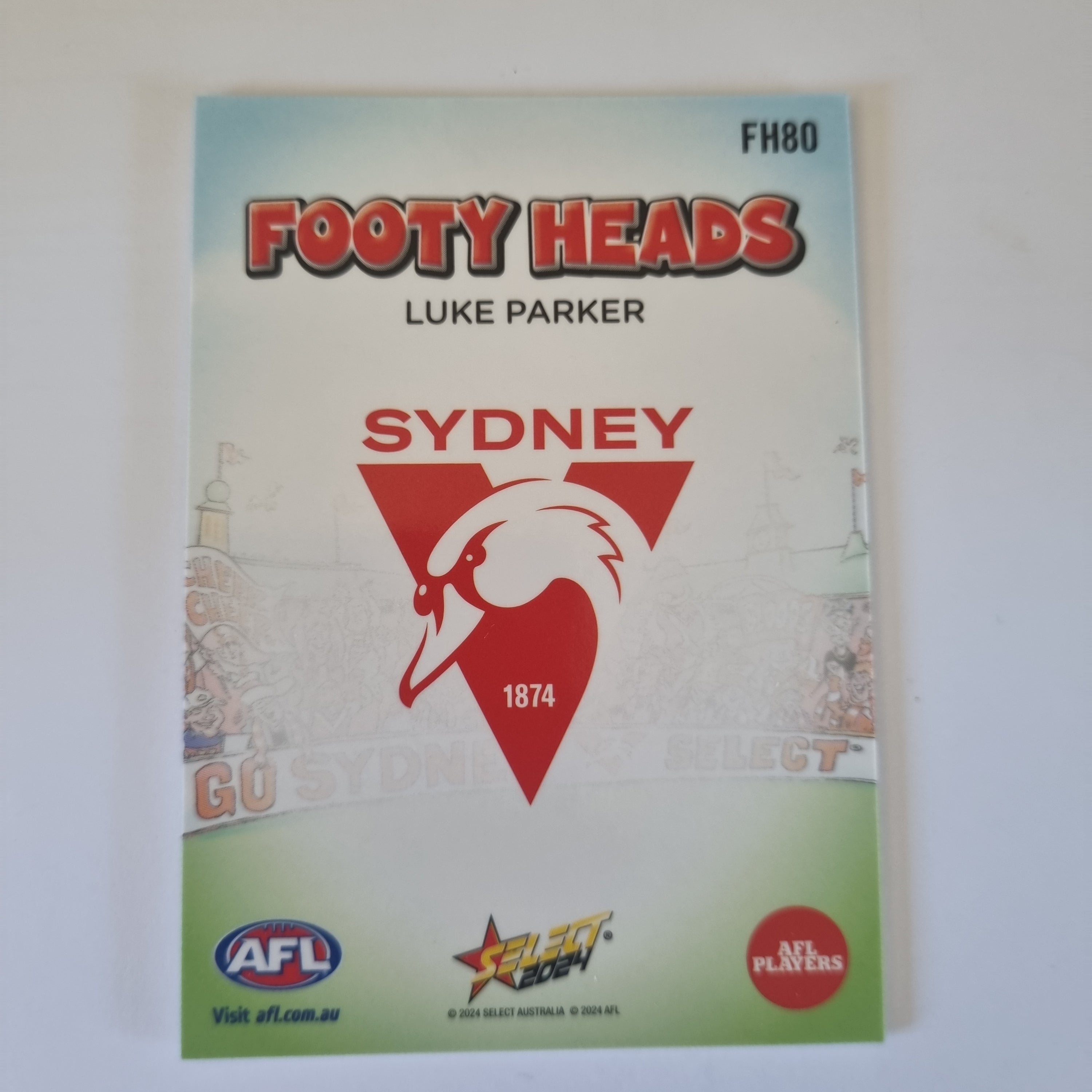 2024 Select Footy Stars - Footy Heads - FH80 - L. Parker - Swans