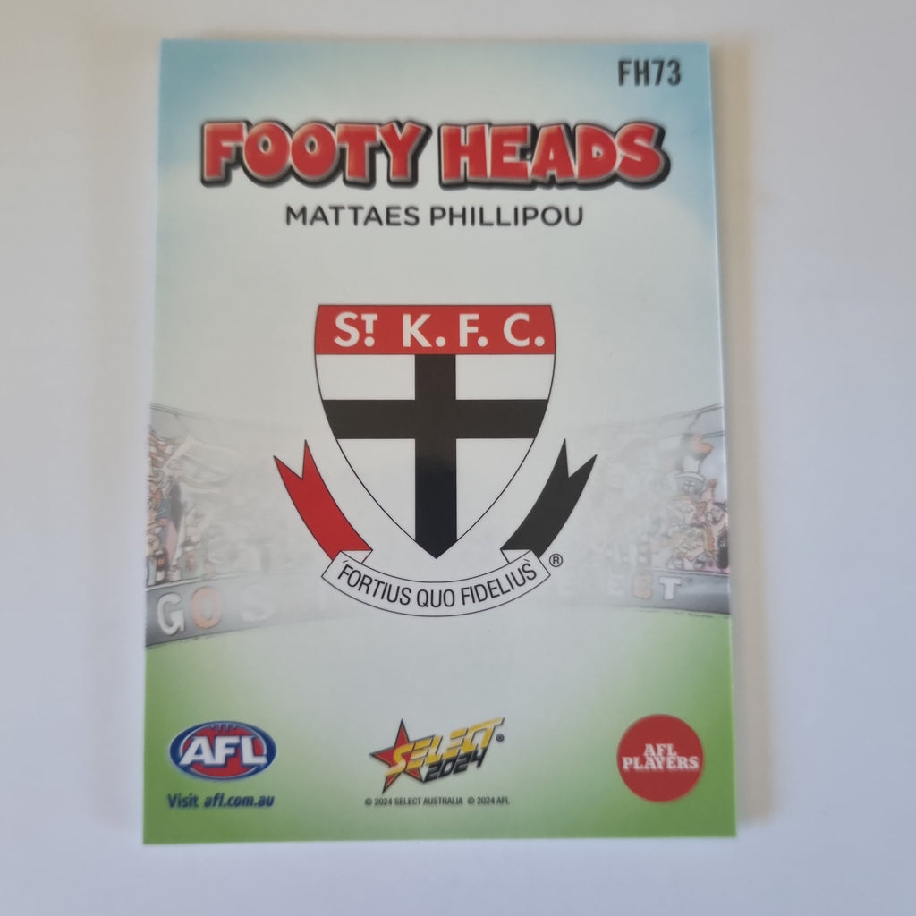 2024 Select Footy Stars - Footy Heads - FH73 - M. Phillipou - St Kilda
