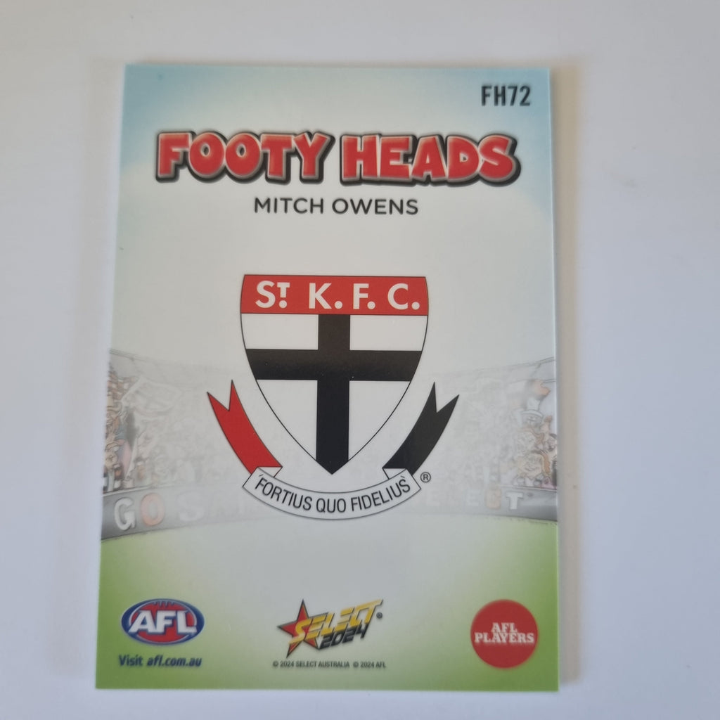 2024 Select Footy Stars - Footy Heads - FH72 - M. Owens - St Kilda