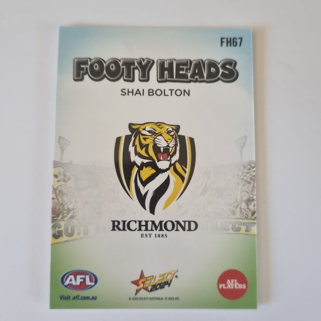 2024 Select Footy Stars - Footy Heads - FH67 - S. Bolton - Richmond
