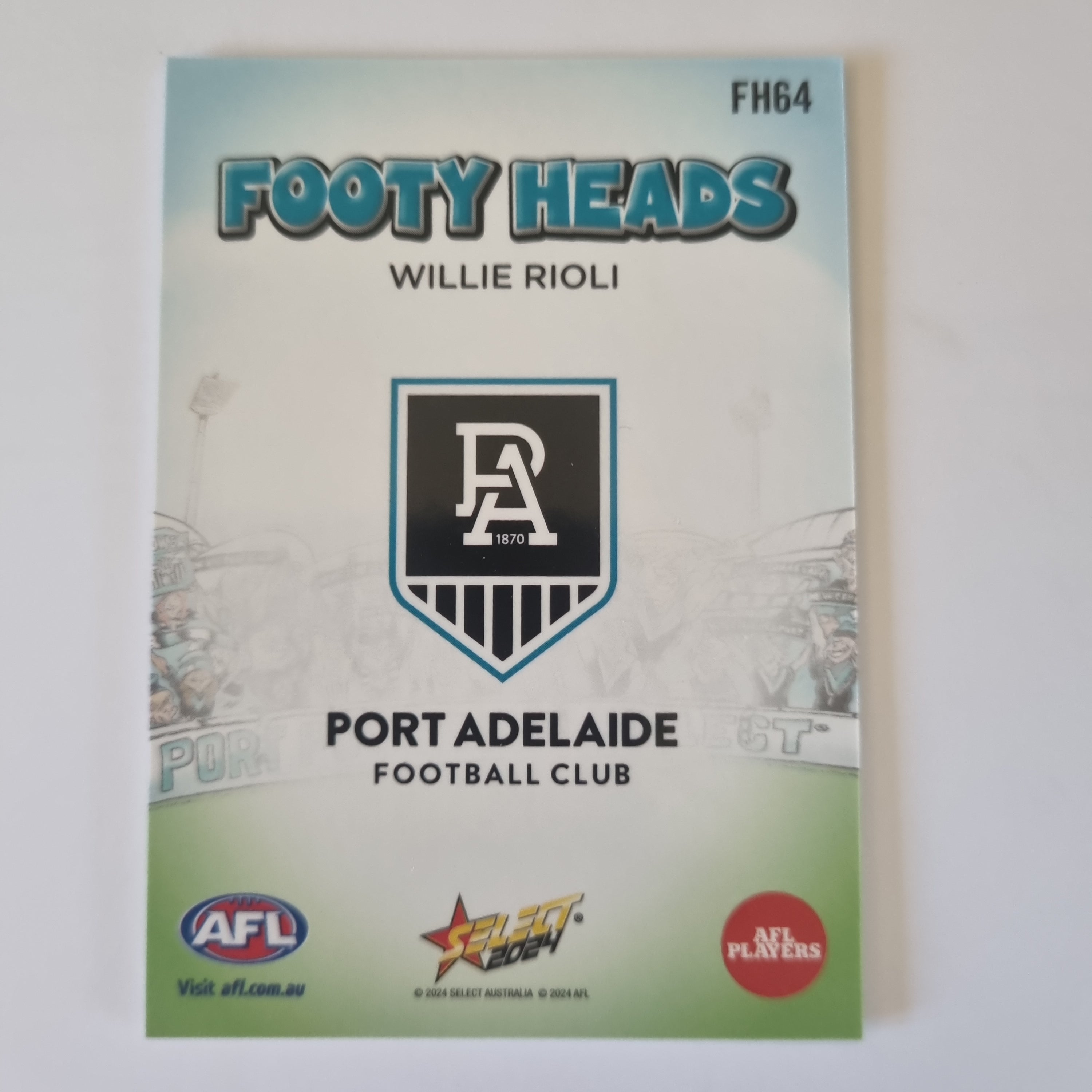 2024 Select Footy Stars - Footy Heads - FH64 - W. Rioli - Port