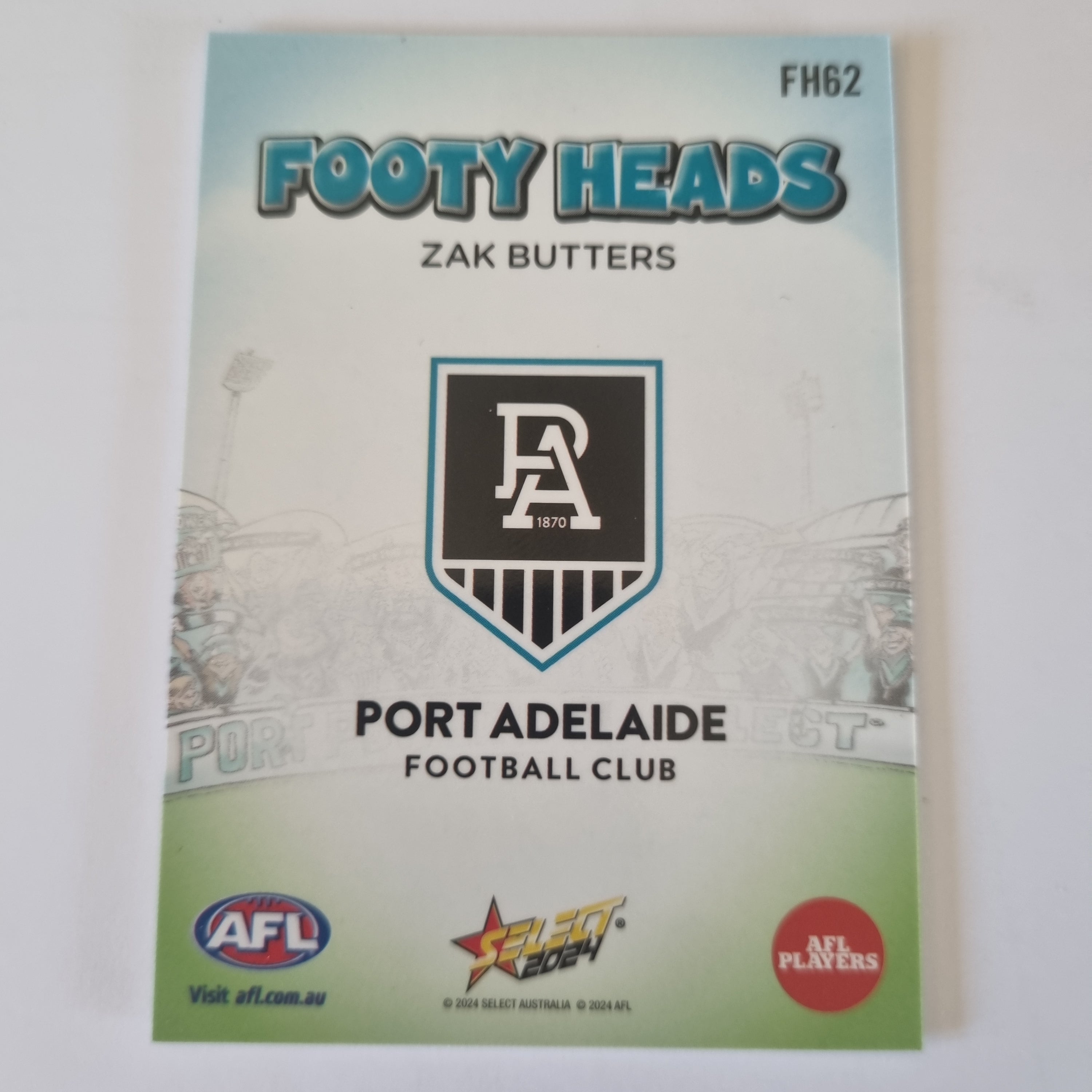 2024 Select Footy Stars - Footy Heads - FH62 - Z. Butters - Port
