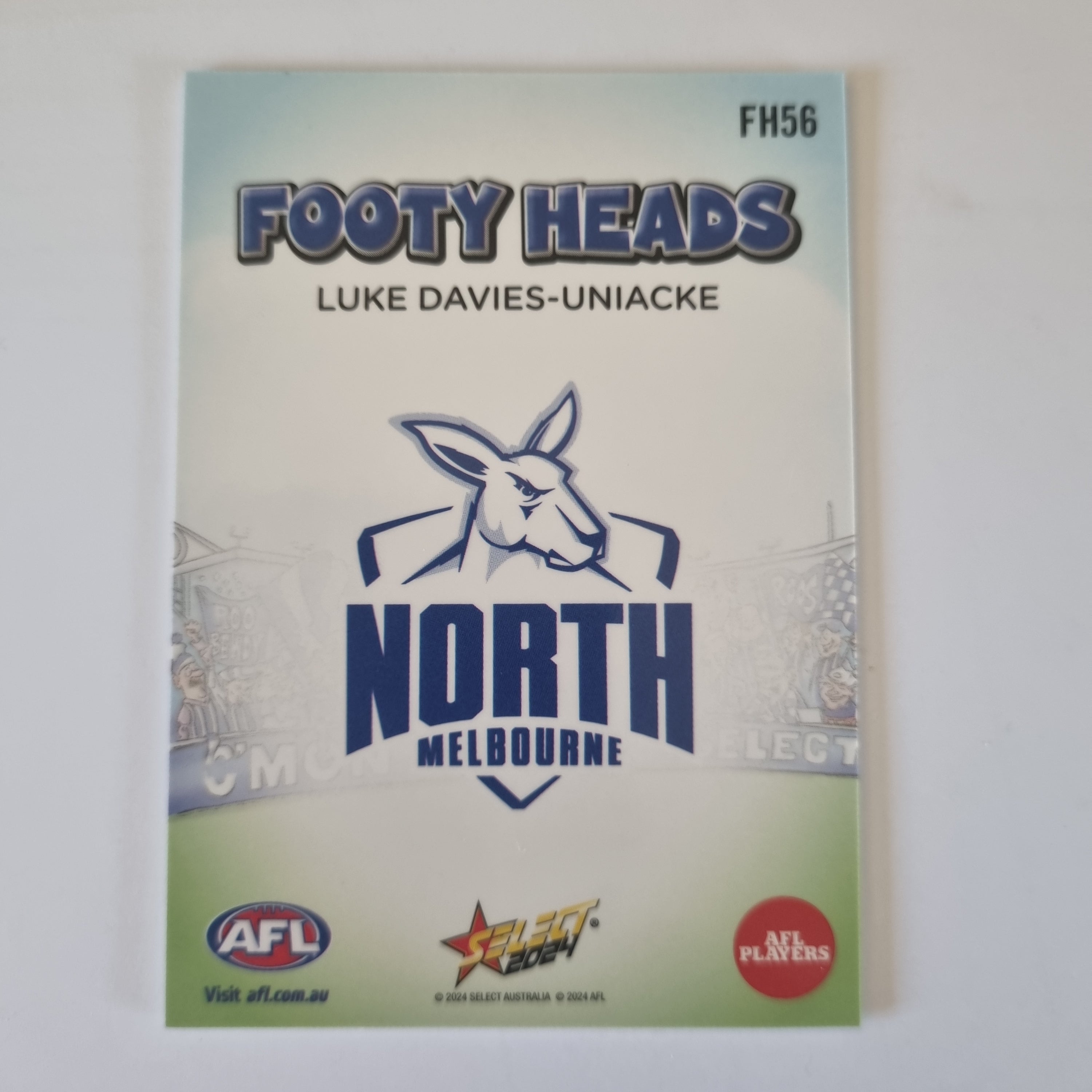 2024 Select Footy Stars - Footy Heads FH56 L. Davies-Uniacke Nth Melb