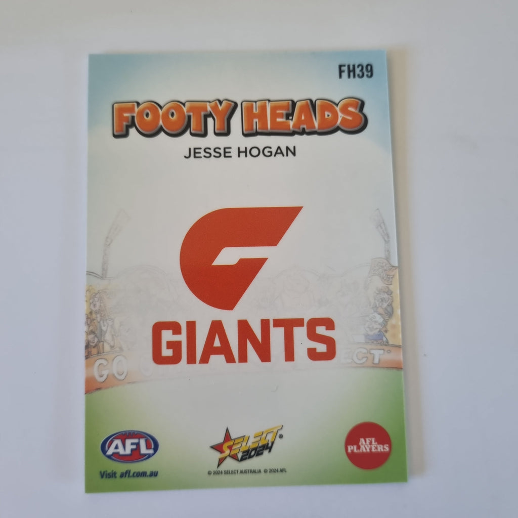 2024 Select Footy Stars - Footy Heads - FH39 - J. Hogan - GWS Giants