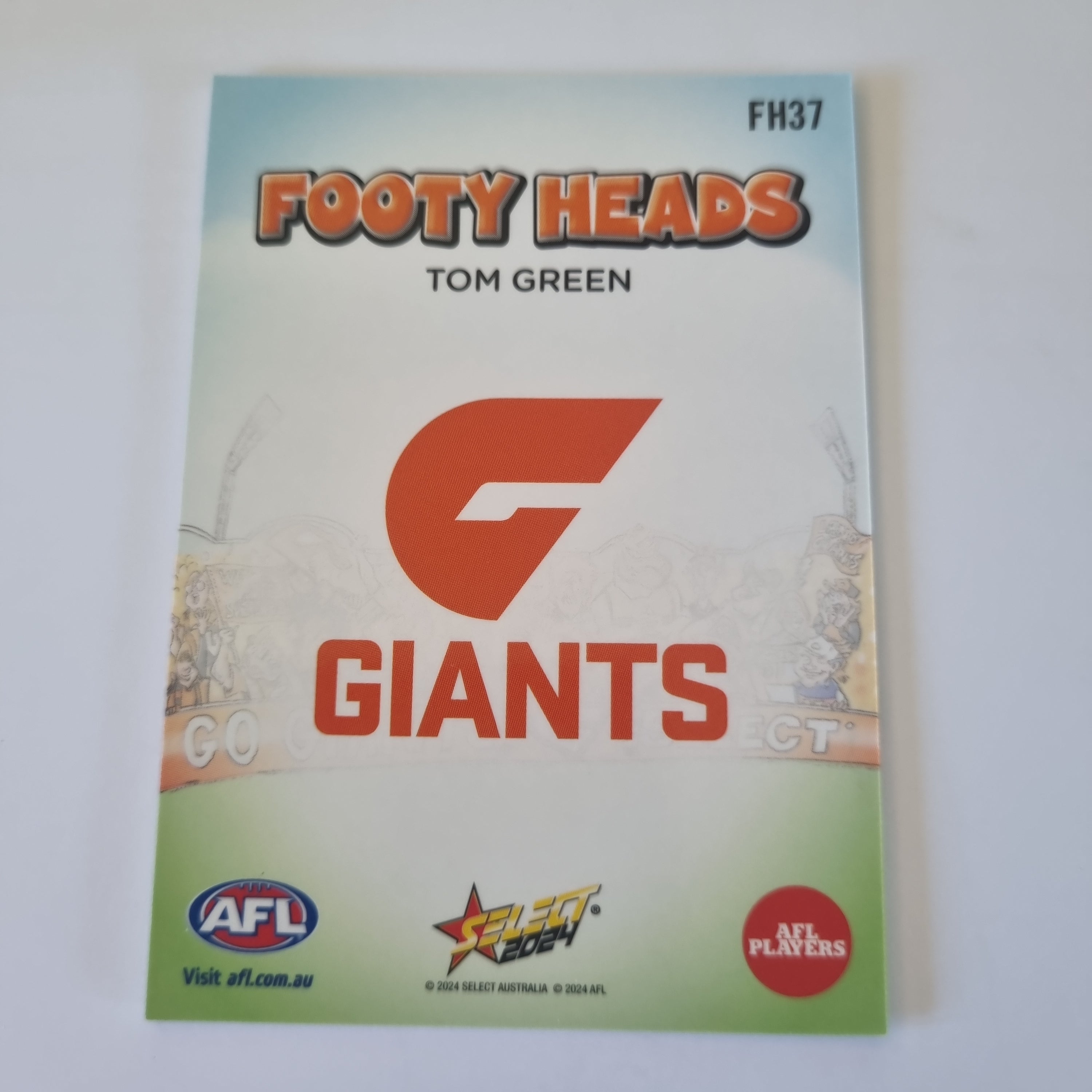 2024 Select Footy Stars - Footy Heads - FH37 - T. Green - GWS Giants
