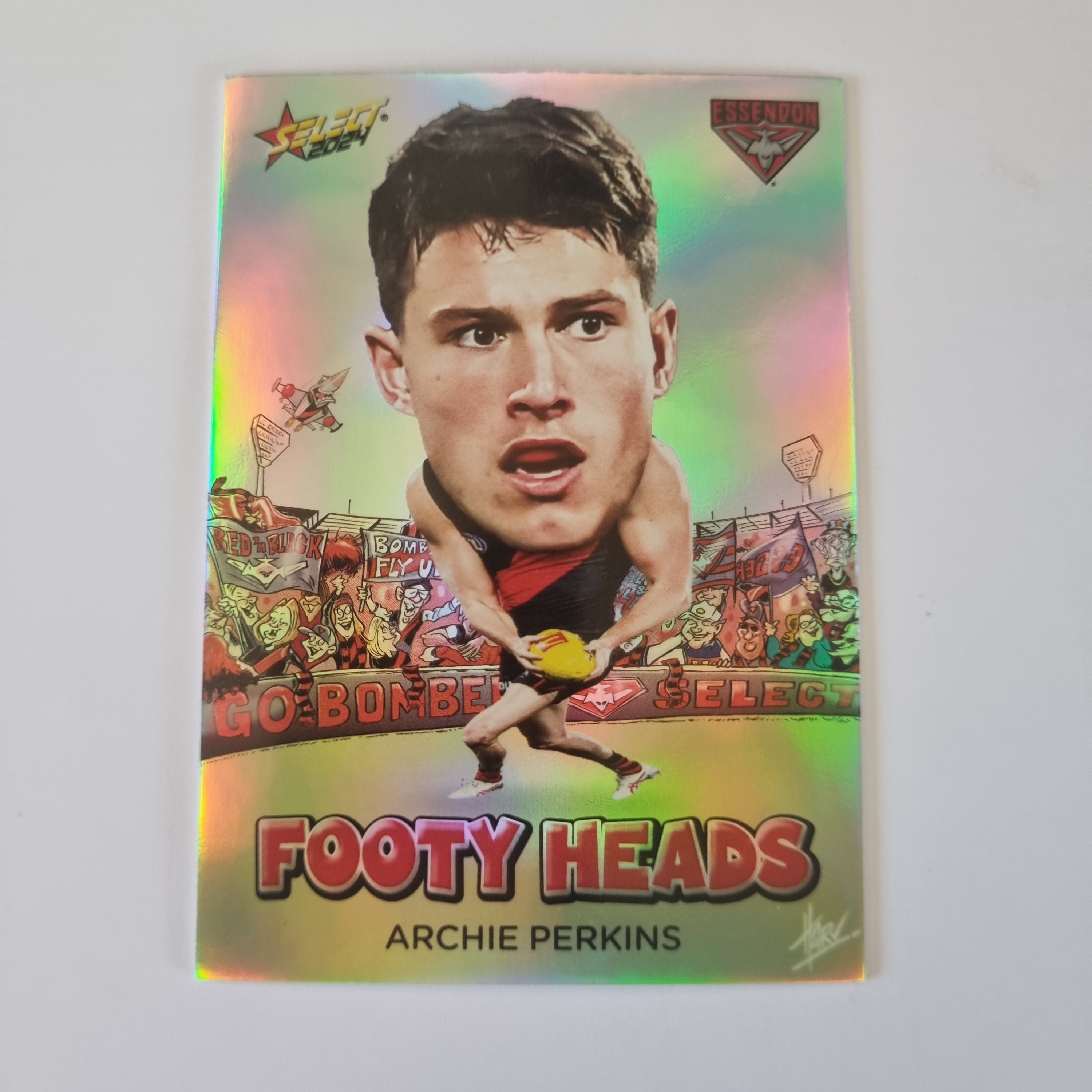 2024 Select Footy Stars - Footy Heads - FH25 - A. Perkins - Essendon