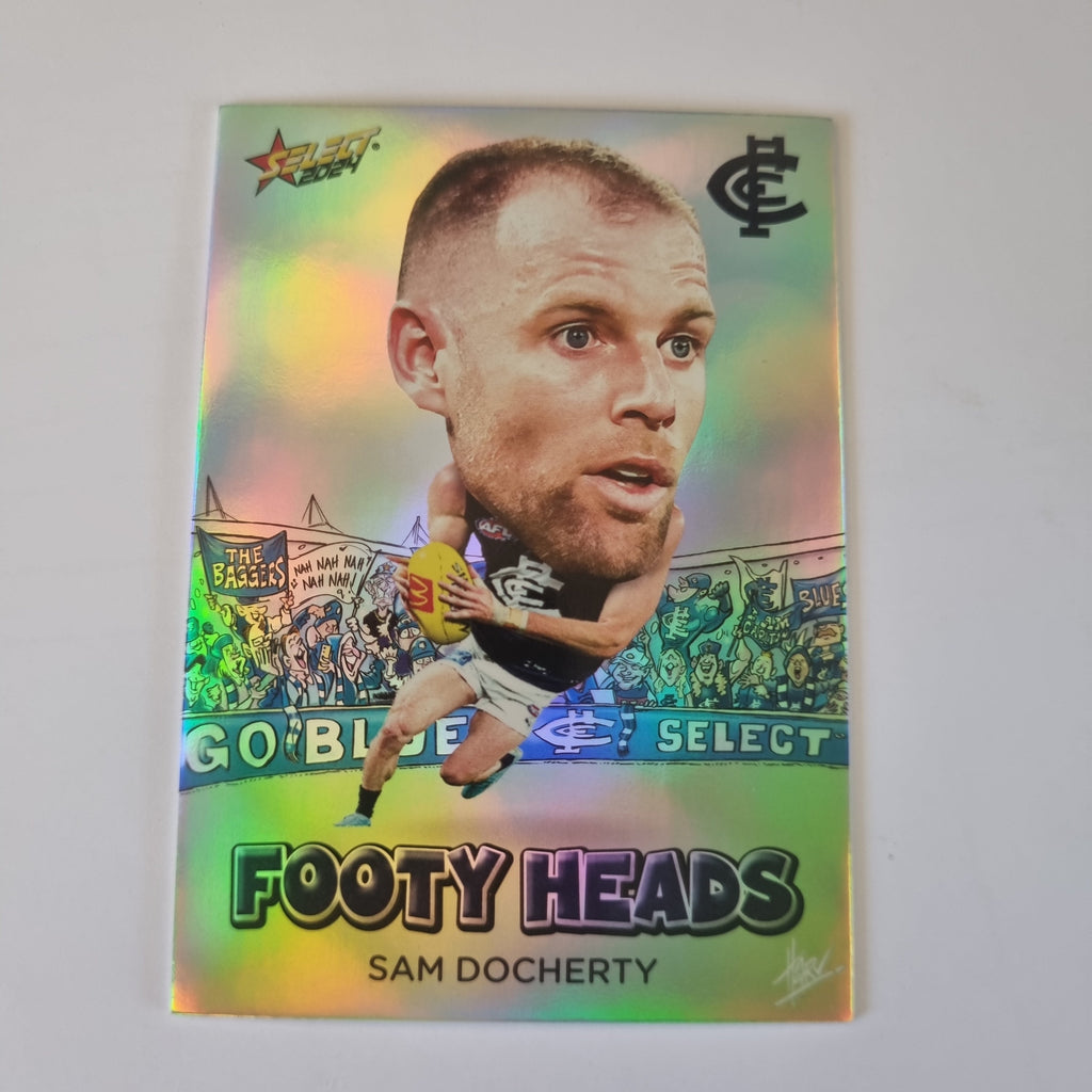 2024 Select Footy Stars - Footy Heads - FH14 - S. Docherty - Carlton