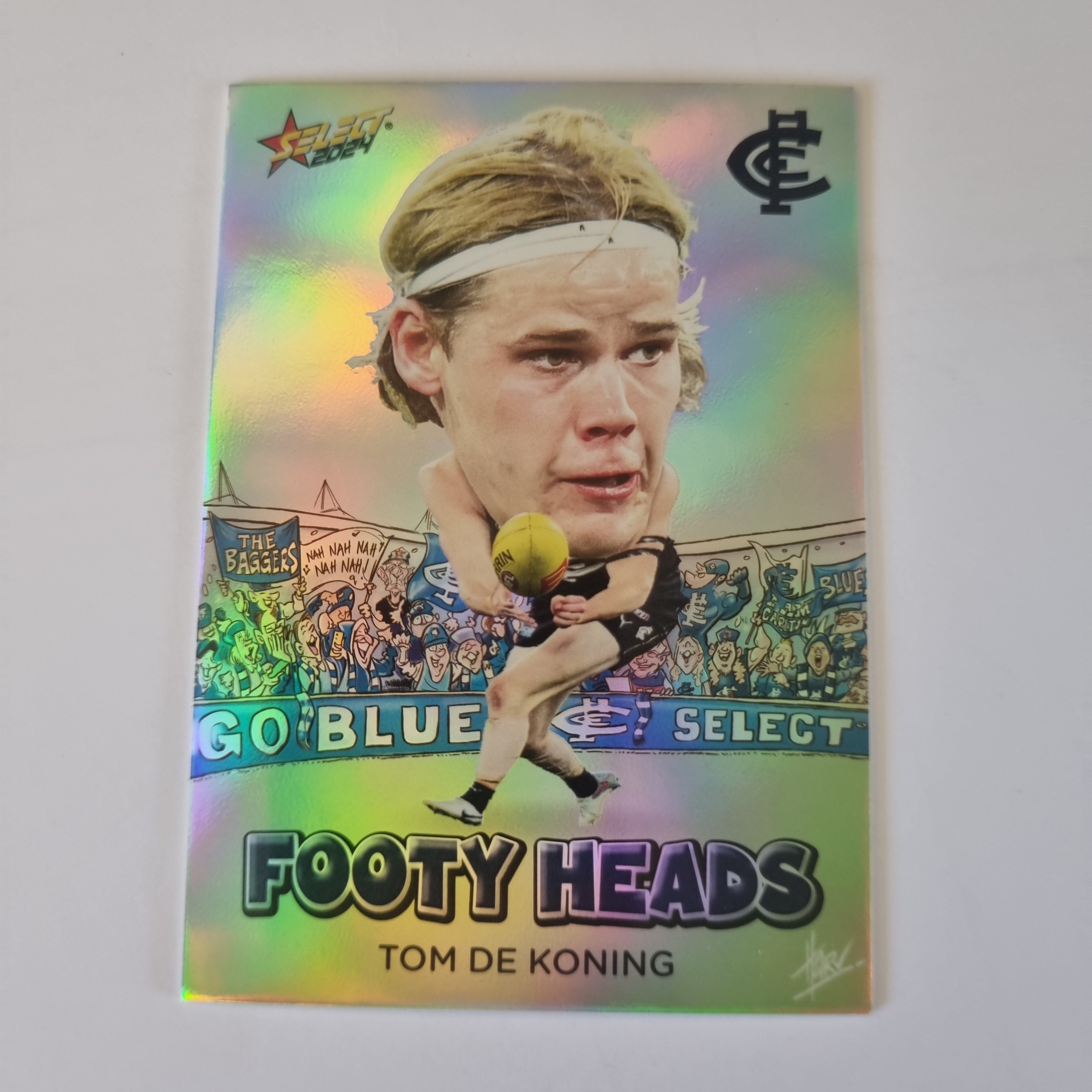 2024 Select Footy Stars - Footy Heads - FH13 - T. De Koning - Carlton