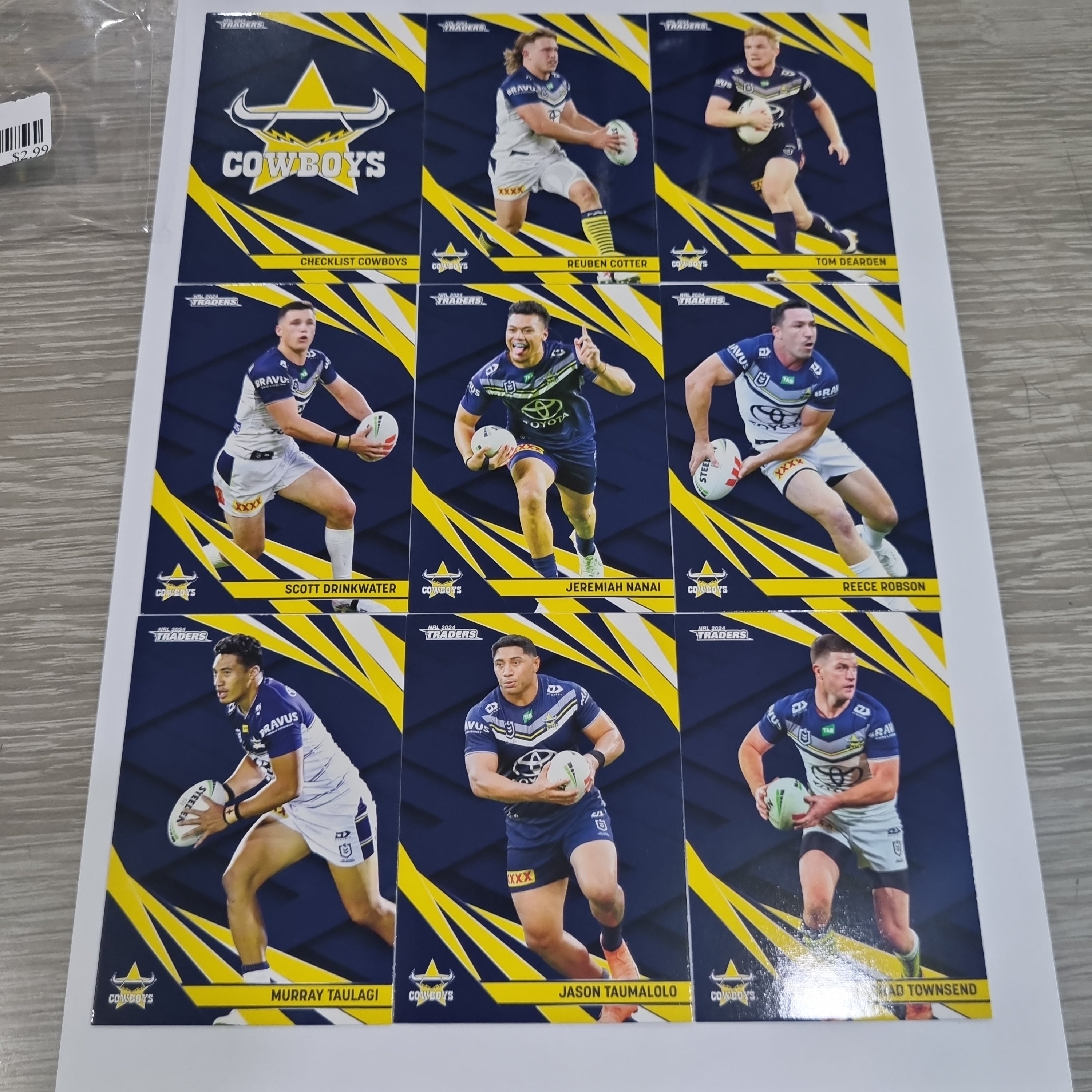 NRL 2024 Traders - Base Team Set 9 Cards - North Queensland Cowboys