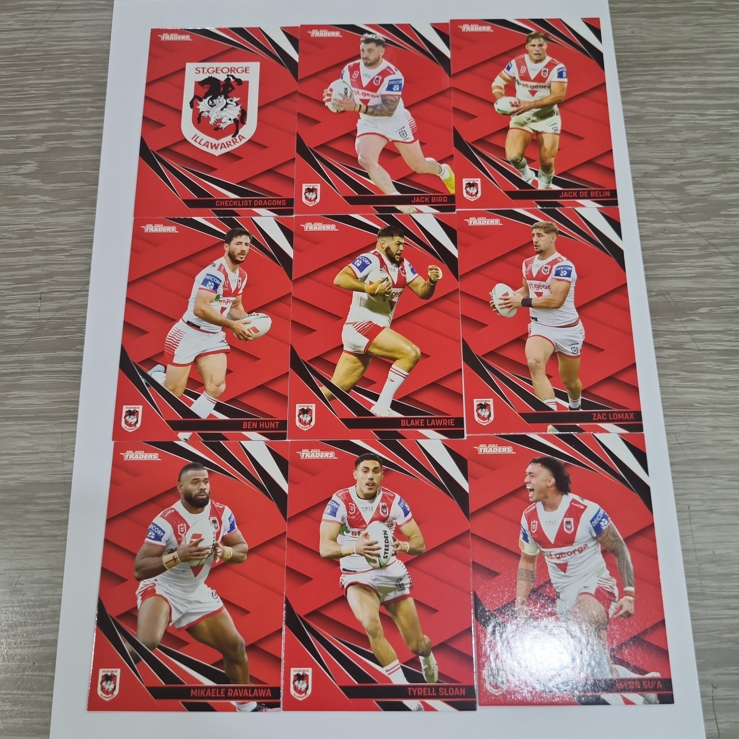 NRL 2024 Traders - Base Team Set 9 Cards - St George Dragons
