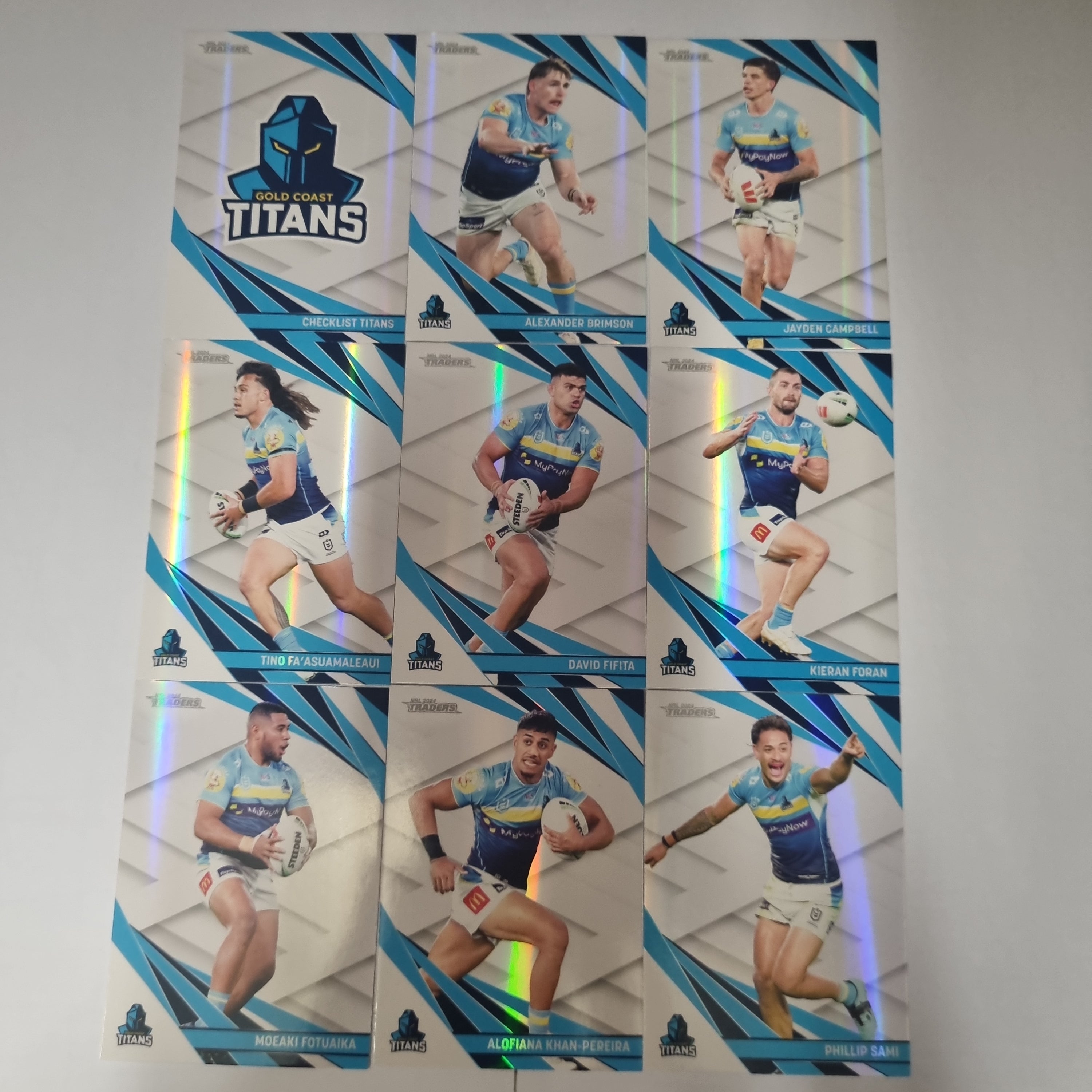 NRL 2024 Traders - Pearl Team Set 9 Cards - Gold Coast Titans