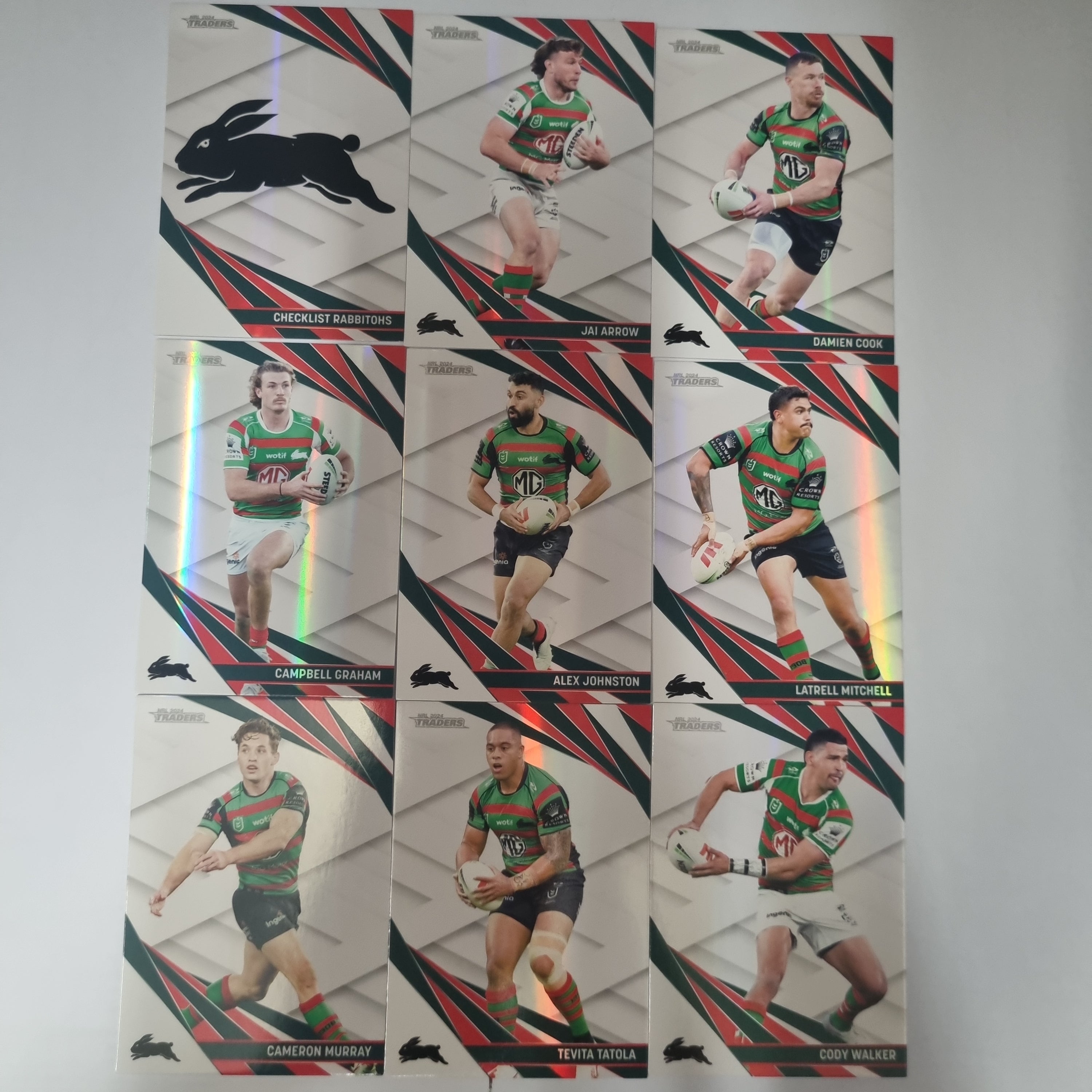 NRL 2024 Traders - Pearl Team Set 9 Cards - South Sydney Rabbitohs